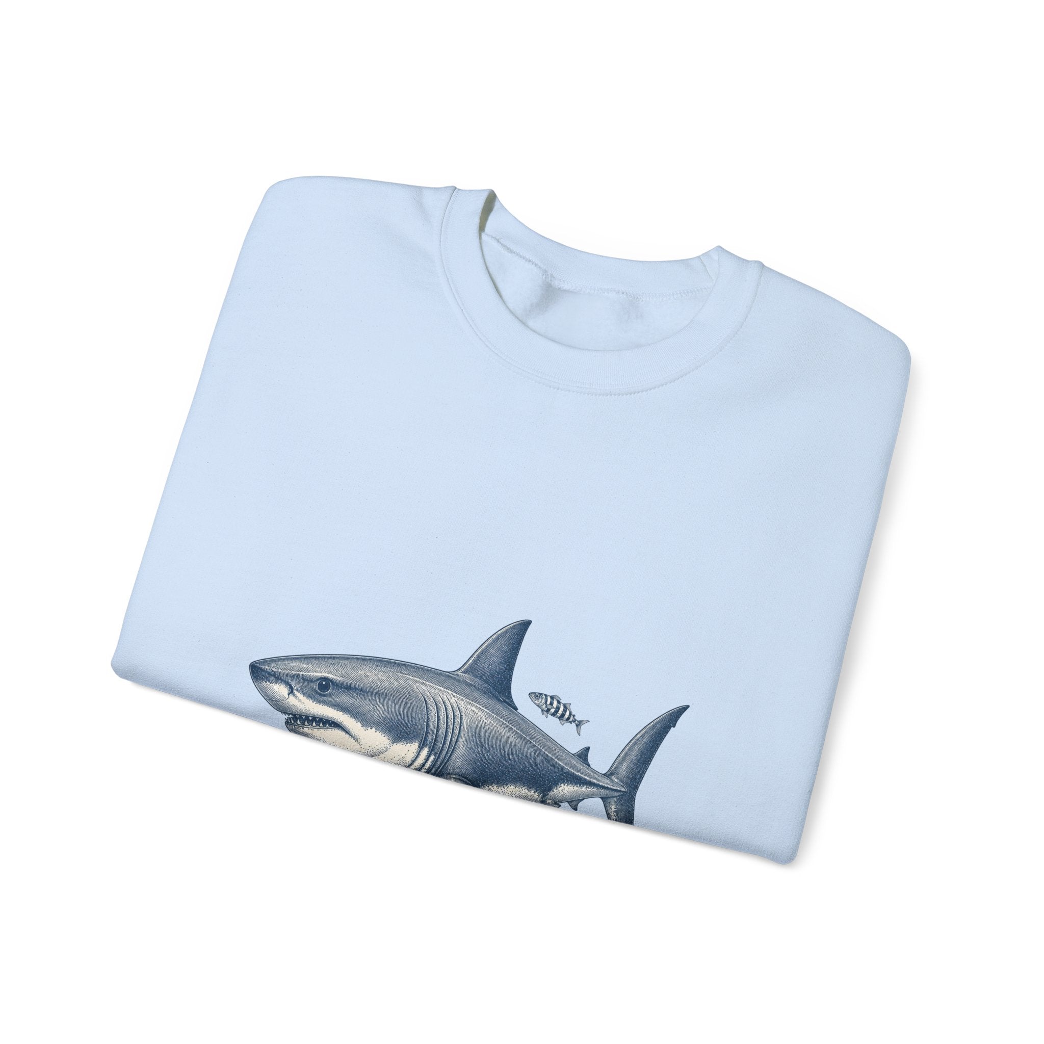 Matching Couple Sweatshirt - Shark & Dolphin Matching Couple Premium Fleece Sweatshirt Vintage Art His Hers Honeymoon Gift - Design A