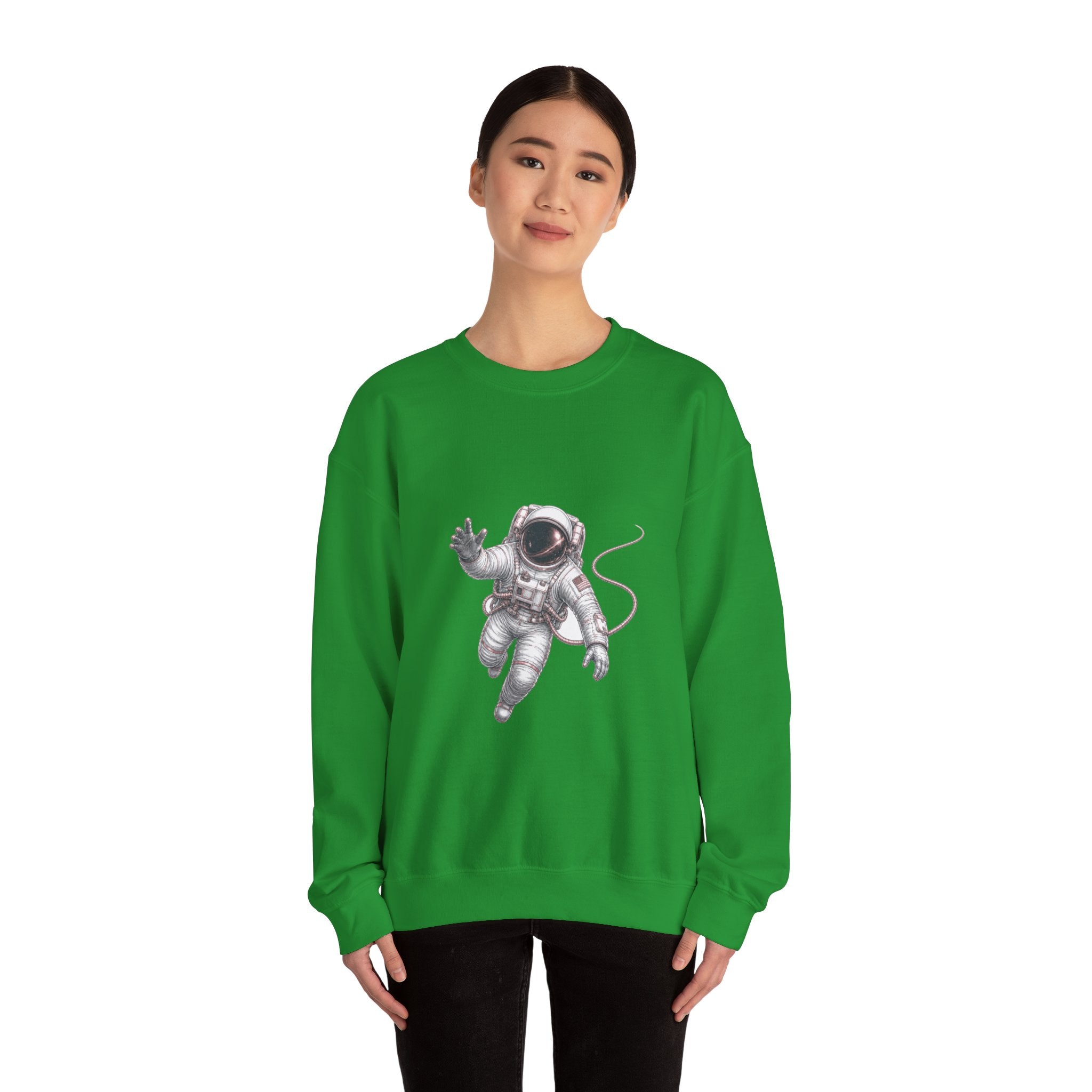 Matching Couple Sweatshirt - Astronaut & Planet Matching Couple Crewneck Sweatshirt Hand-Drawn Art His Hers Best Friend Gift - Design A