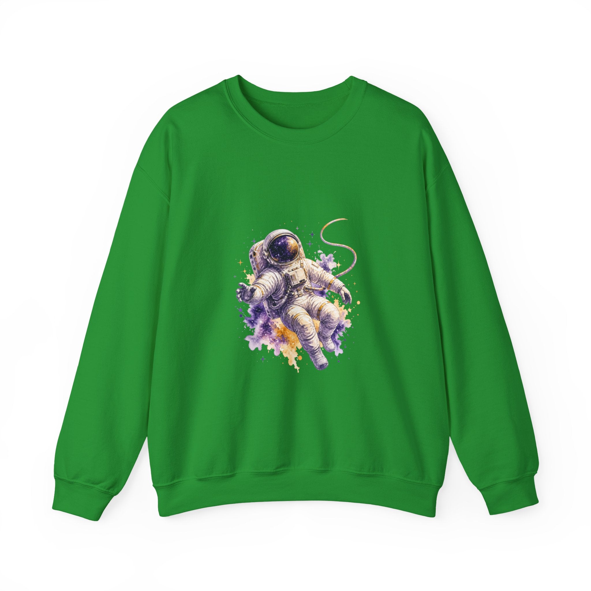 Matching Couple Sweatshirt - Astronaut & Planet Matching Couple Comfort Colors Crew Watercolor Art His Hers Birthday Gift - Design A