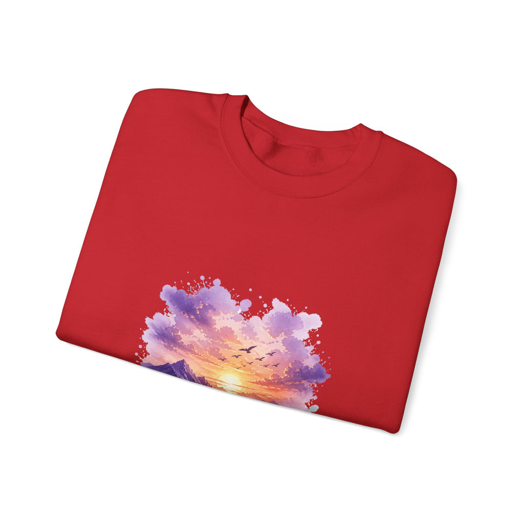 Matching Couple Sweatshirt - Sunrise & Sunset Matching Couple Comfort Colors Crew Watercolor Art His Hers Birthday Gift - Design B