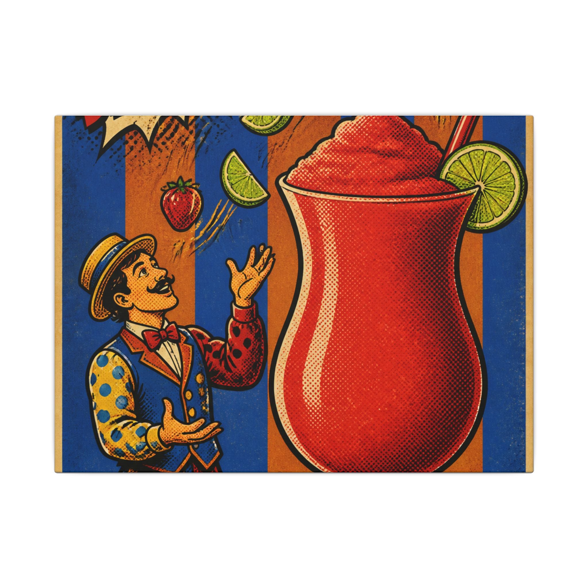 Daiquiri Fruit Juggler Wall Art Canvas 24×36 Pop Art Restaurant Decor Maximalist Print