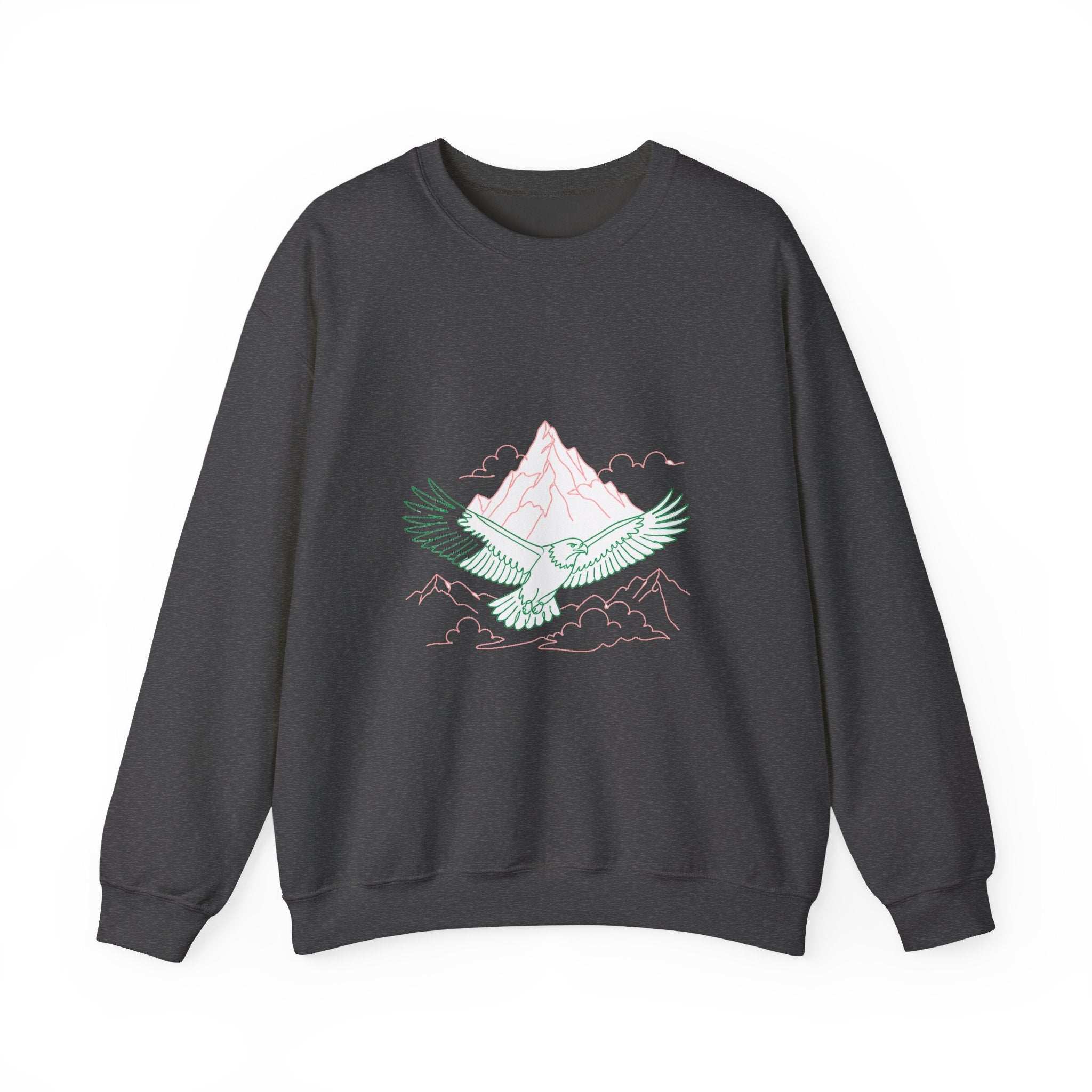 Matching Couple Sweatshirt - Eagle & Whale Matching Couple Comfort Colors Crew Minimalist Art His Hers Christmas Gift - Design A