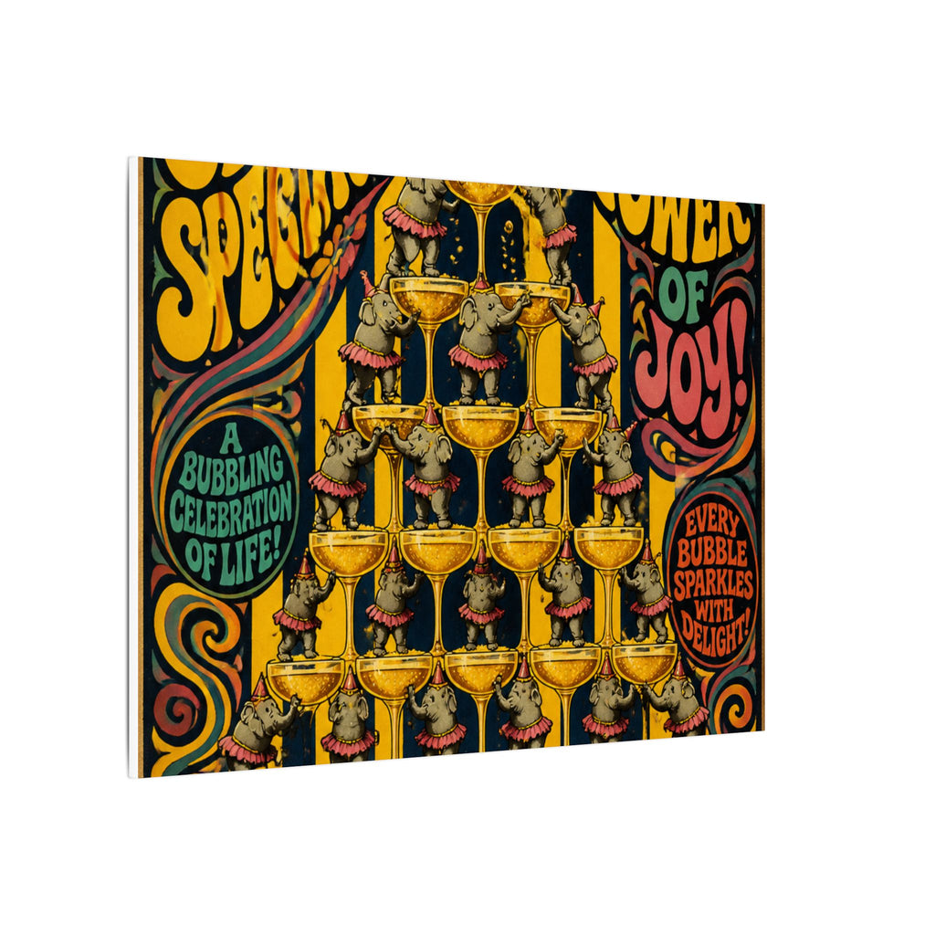 Champagne Tower Elephants Wall Art Canvas 24×36 Psychedelic Dining Room Decor Maximalist Print