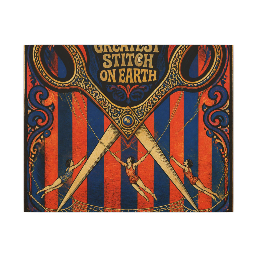 Giant Scissors Trapeze Wall Art Canvas 24×36 Psychedelic Dining Room Decor Maximalist Print