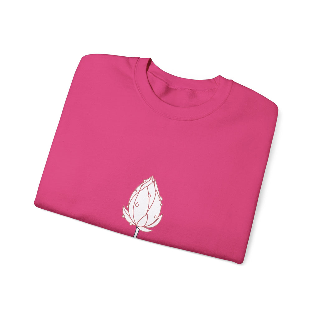 Matching Couple Sweatshirt - Open & Closed Lotus Matching Couple Crewneck Sweatshirt Minimalist Art His Hers Valentine Gift - Design B