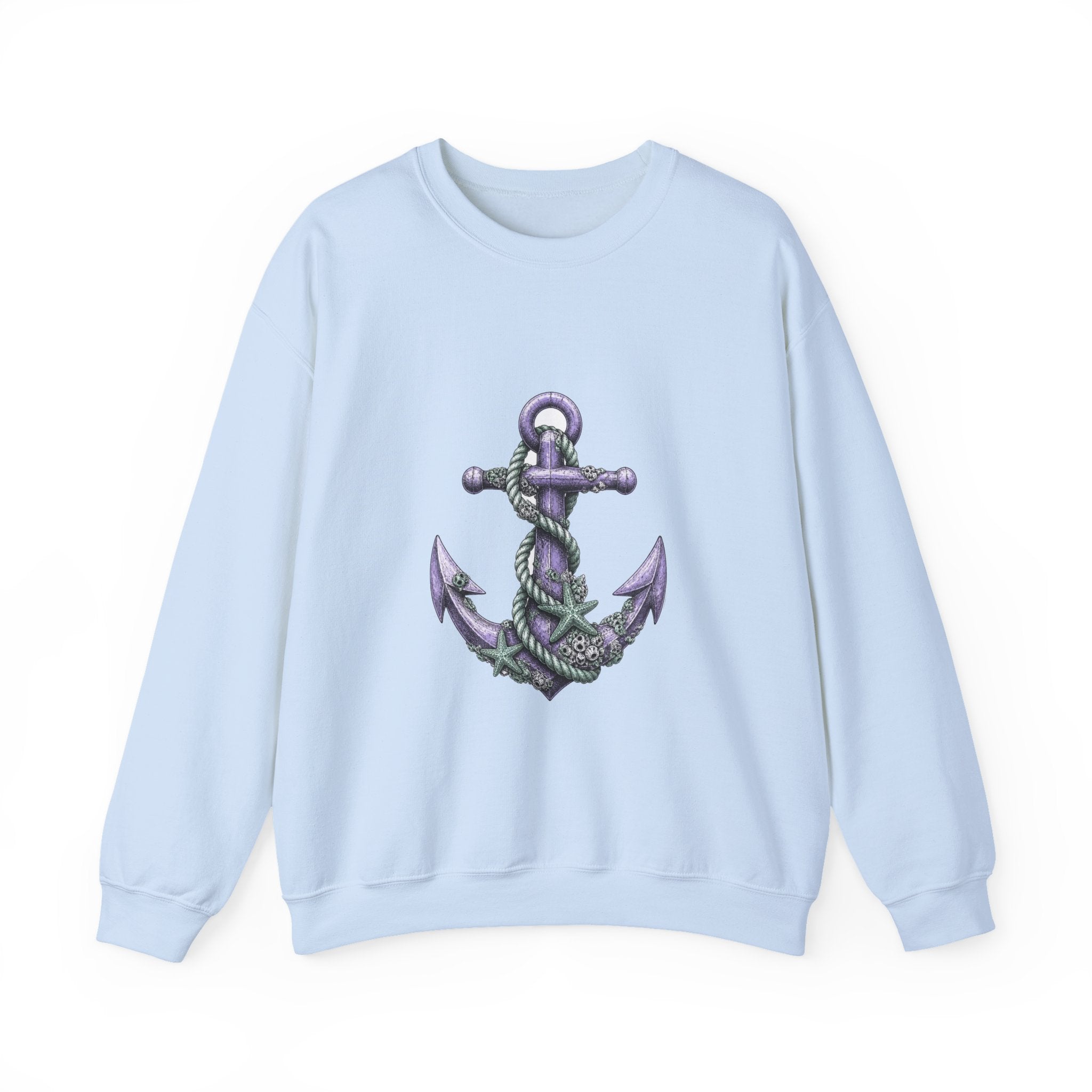 Matching Couple Sweatshirt - Anchor & Sail Matching Couple Premium Fleece Sweatshirt Hand-Drawn Art His Hers Anniversary Gift - Design A