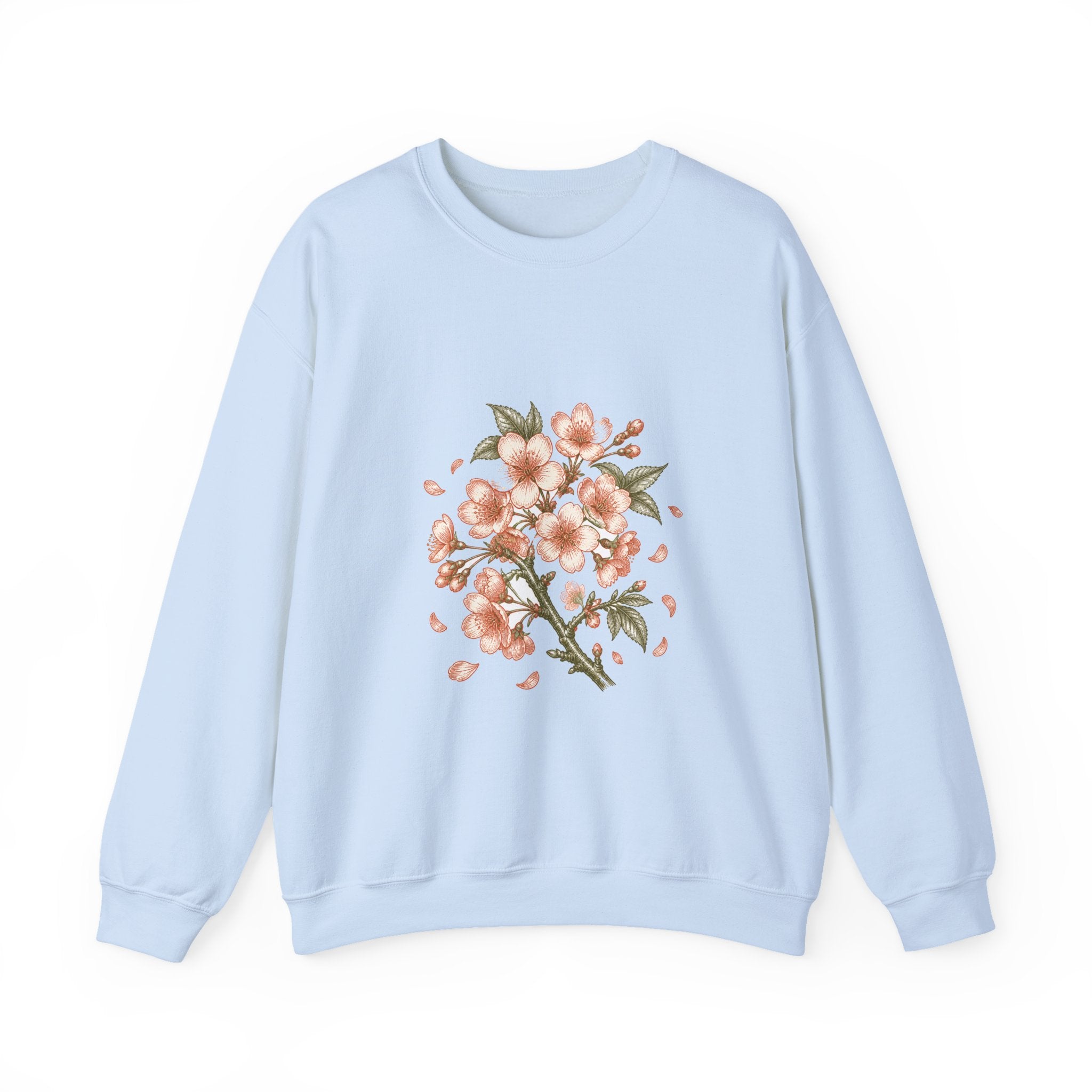 Matching Couple Sweatshirt - Cherry Blossom & Maple Leaf Matching Couple Comfort Colors Crew Vintage Art His Hers Honeymoon Gift - Design A