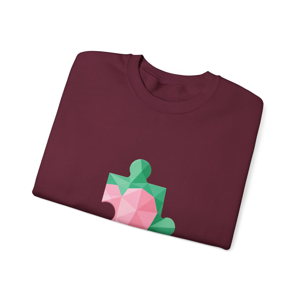 Matching Couple Sweatshirt - Puzzle Pieces Matching Couple Crewneck Sweatshirt Geometric Art His Hers Couple Gift - Design B