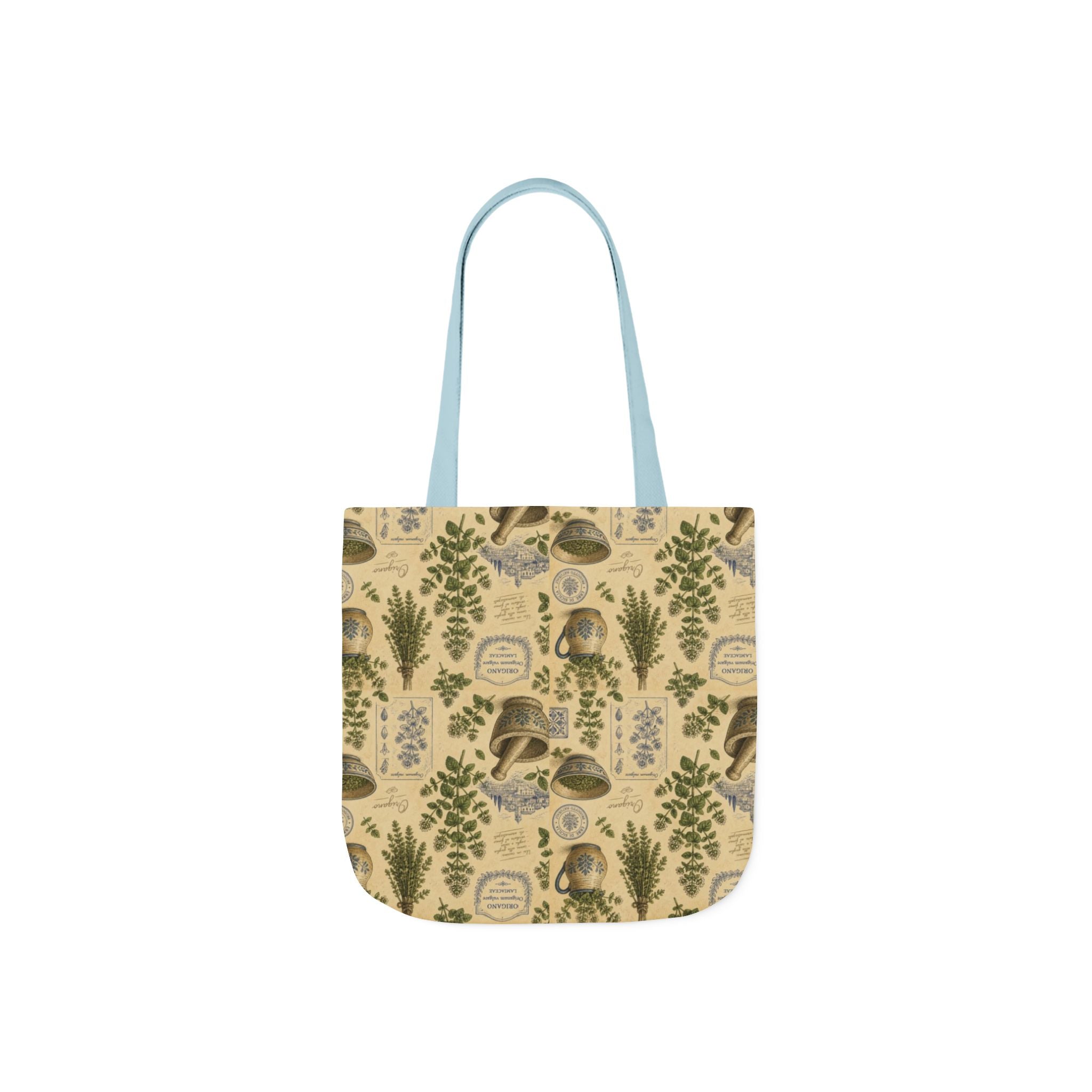 Oregano Sprigs Canvas Tote Bag Mediterranean Kitchen Botanical Design Italian Cottagecore Gift