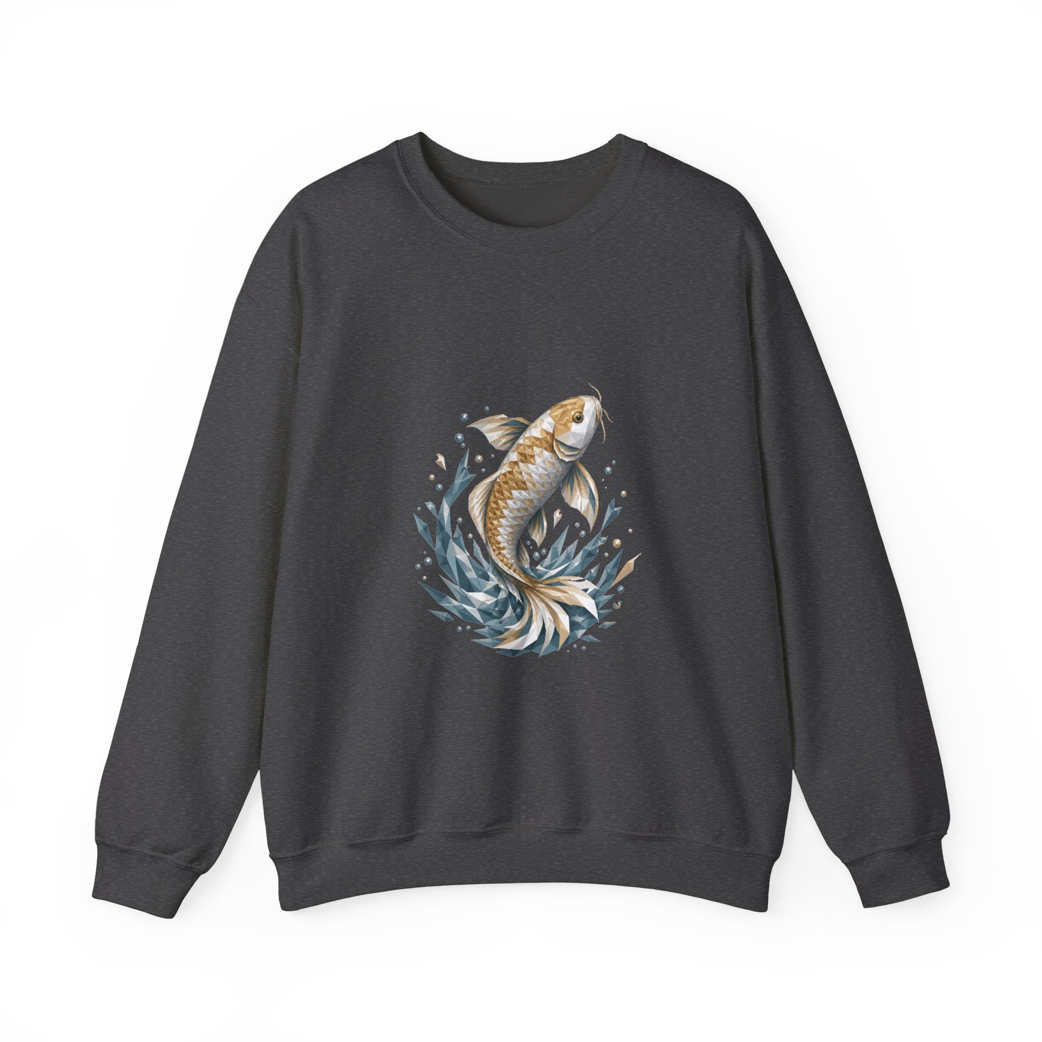 Matching Couple Sweatshirt - Koi Fish Yin Yang Matching Couple Crewneck Sweatshirt Geometric Art His Hers Couple Gift - Design A