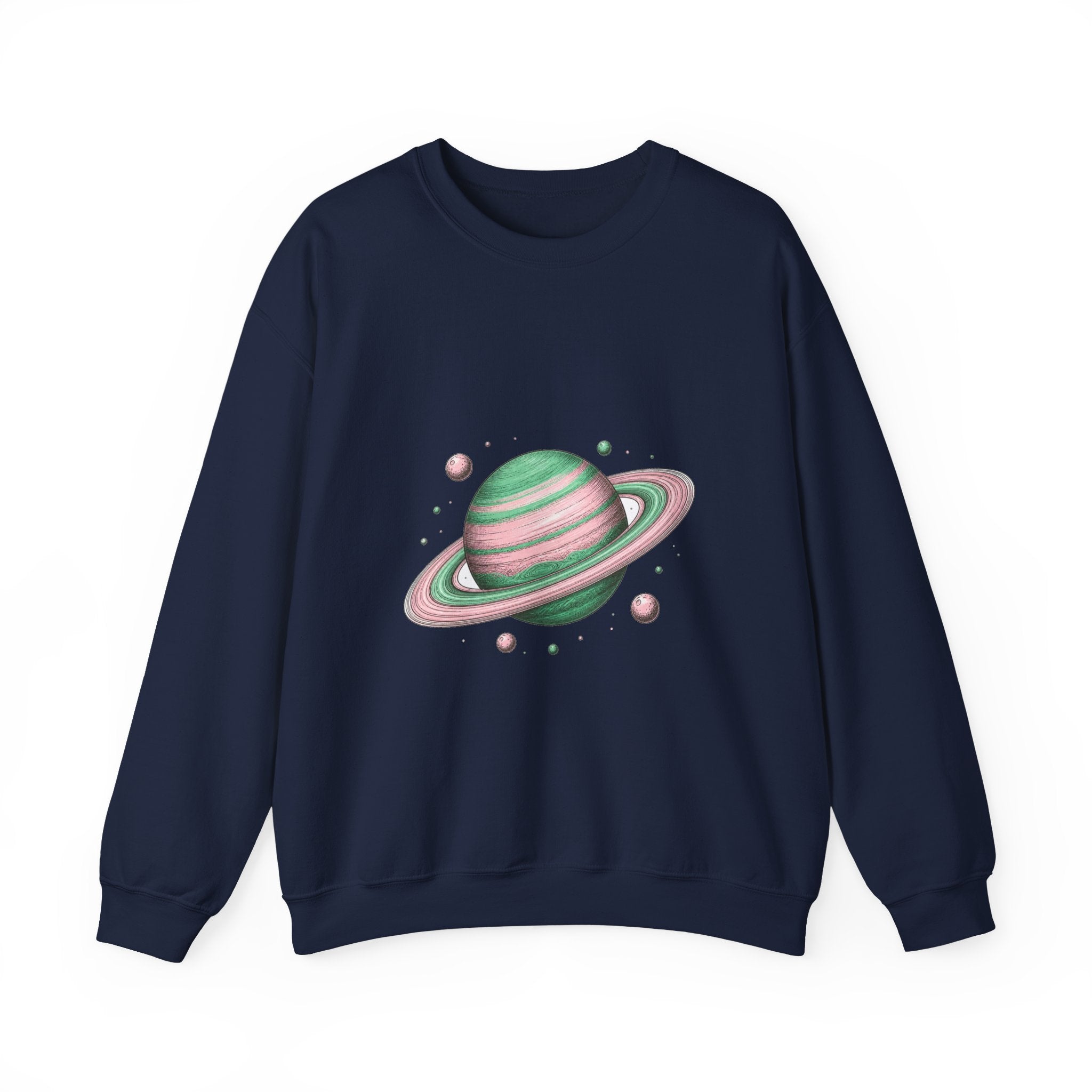 Matching Couple Sweatshirt - Saturn & Jupiter Matching Couple Premium Fleece Sweatshirt Hand-Drawn Art His Hers Anniversary Gift - Design A