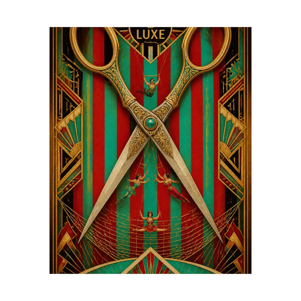Giant Scissors Trapeze Wall Art Poster 24×36 Art Deco Bar Area Decor Maximalist Print