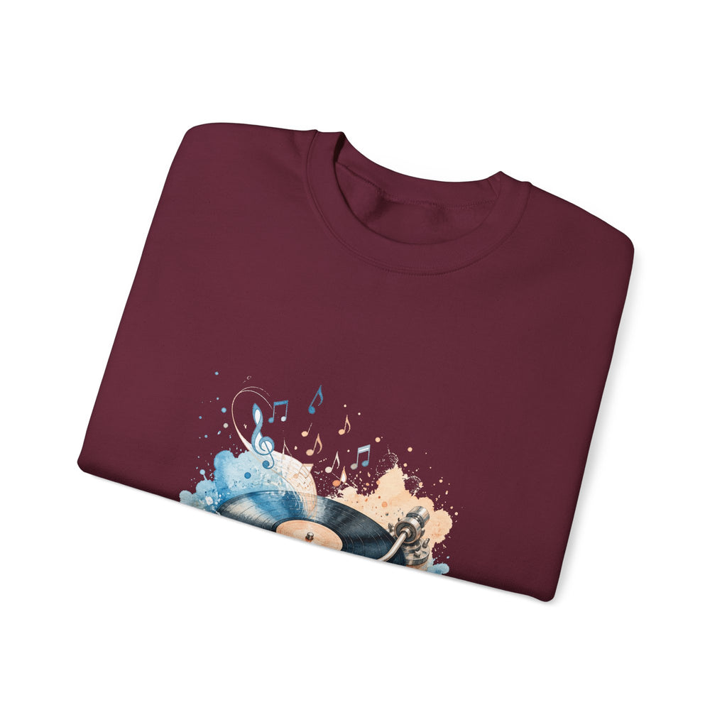 Matching Couple Sweatshirt - Vinyl & Cassette Matching Couple Comfort Colors Crew Watercolor Art His Hers Birthday Gift - Design A