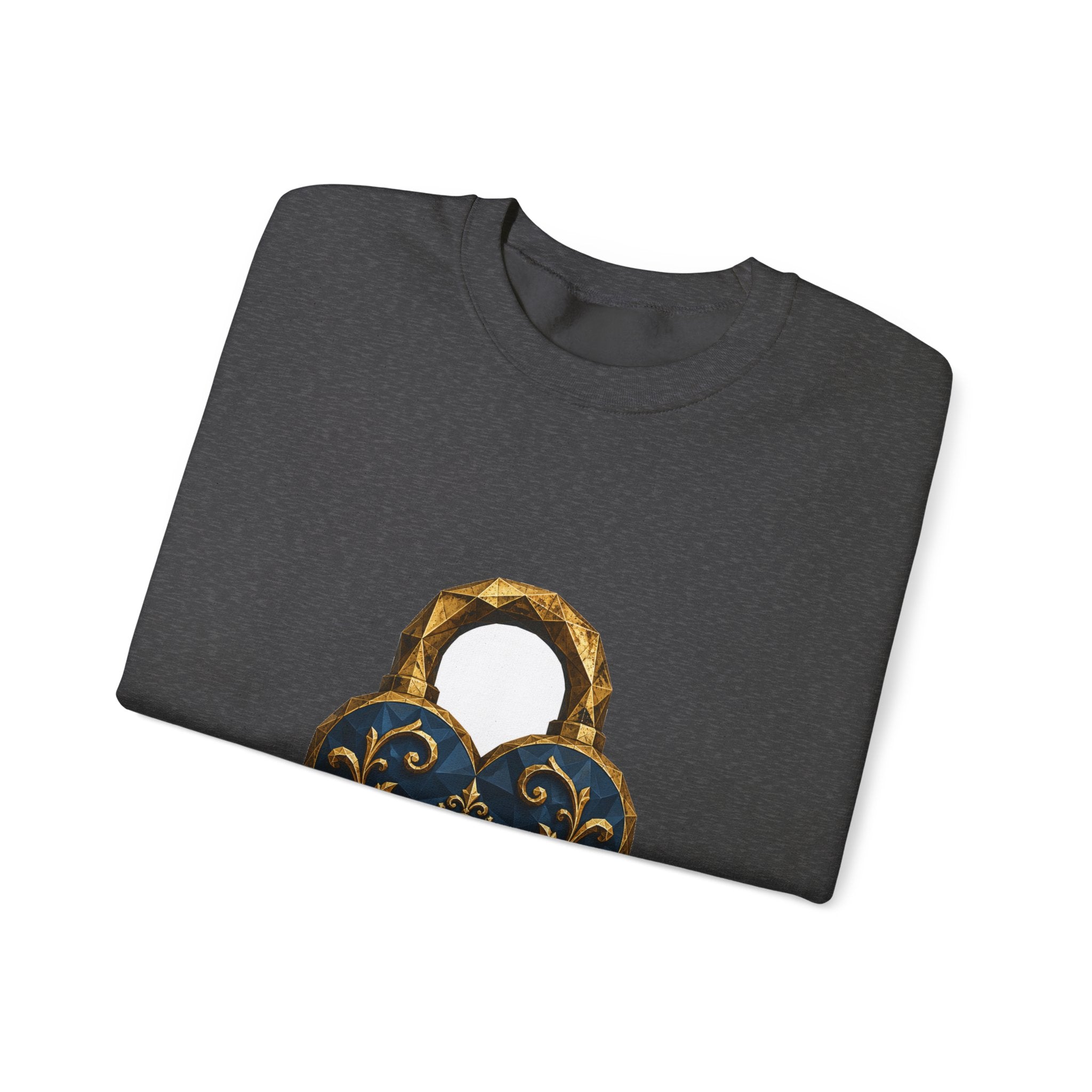 Matching Couple Sweatshirt - Key & Lock Matching Couple Premium Fleece Sweatshirt Geometric Art His Hers Love Gift - Design B