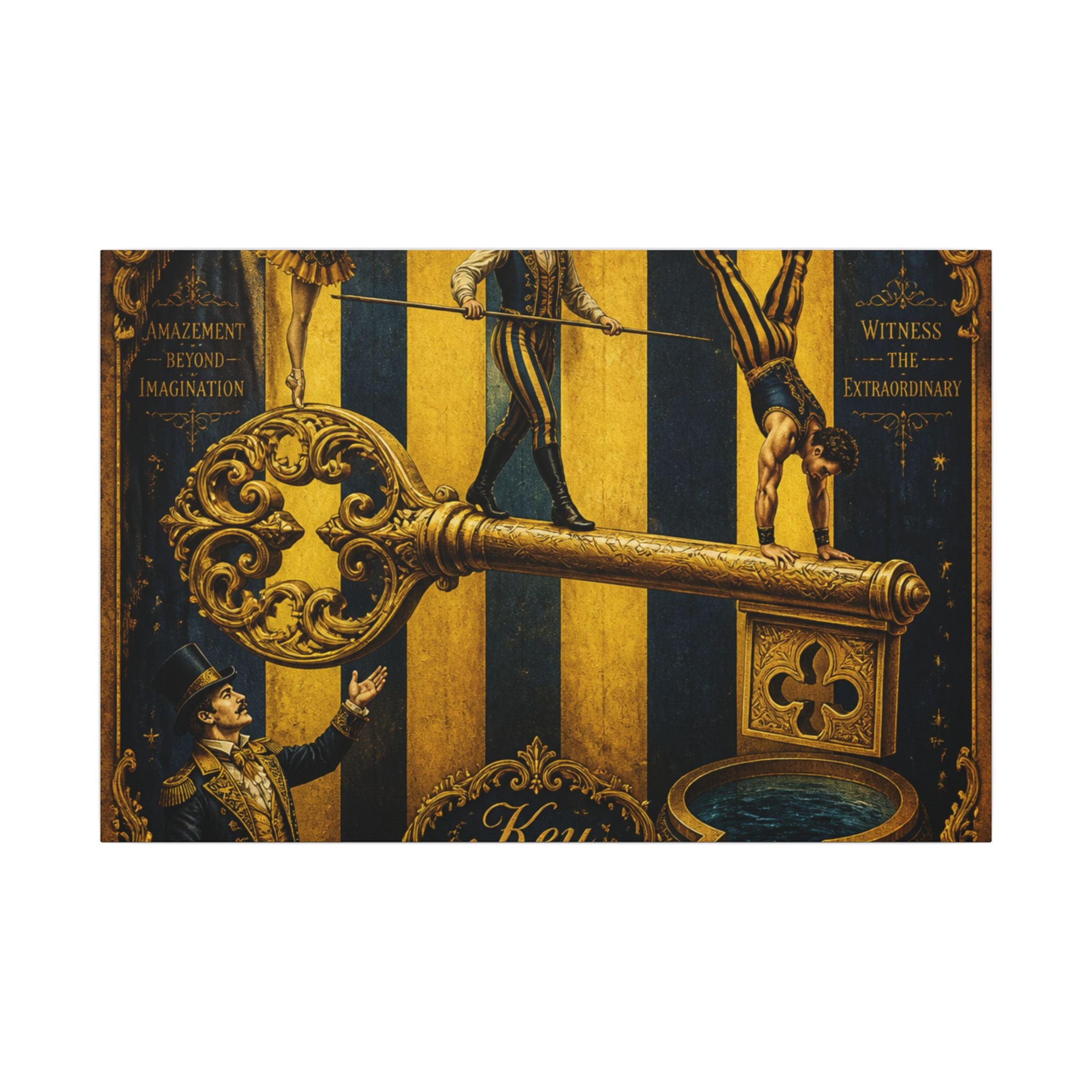 Giant Key Performance Wall Art Canvas 24×36 Baroque Studio Decor Maximalist Print