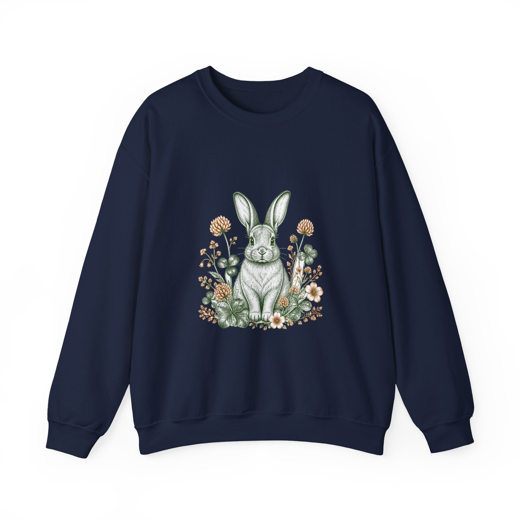 Matching Couple Sweatshirt - Fox & Rabbit Matching Couple Comfort Colors Crew Hand-Drawn Art His Hers Anniversary Gift - Design B
