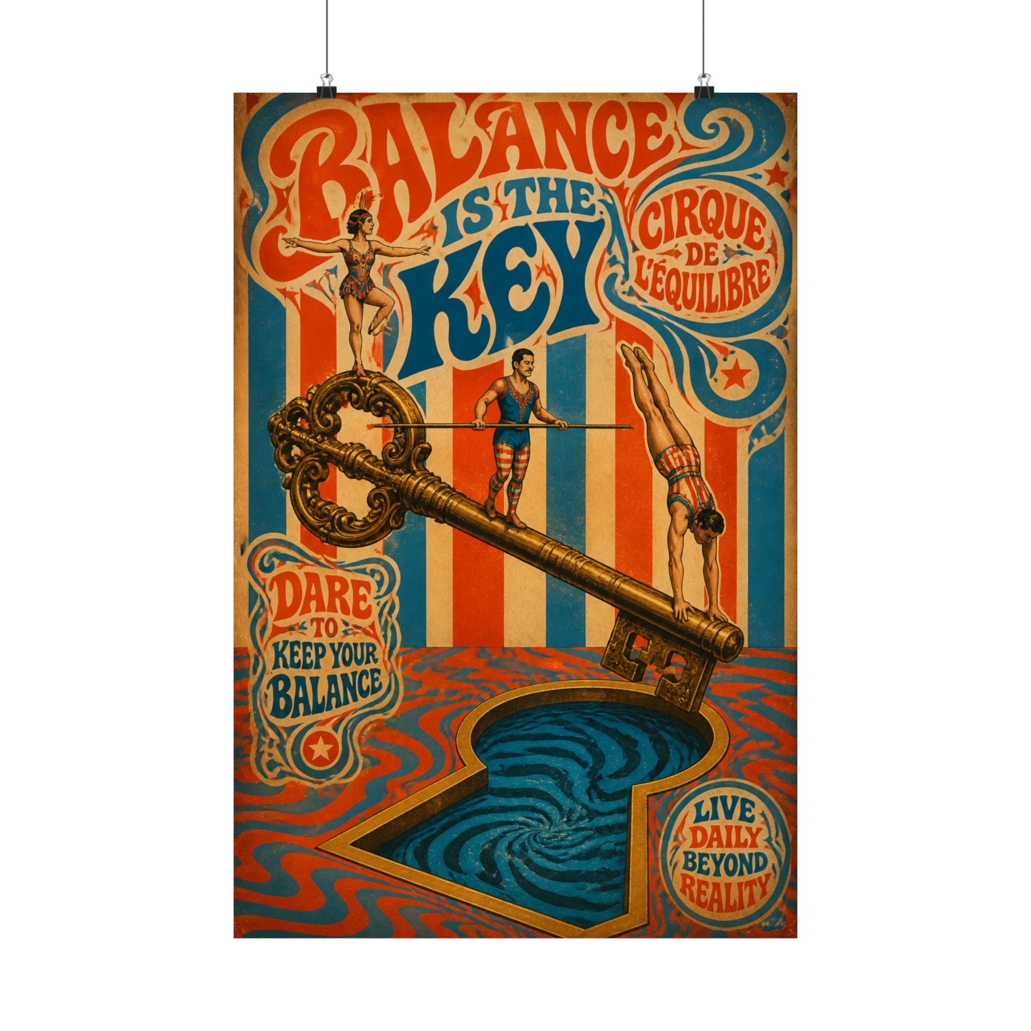 Giant Key Performance Wall Art Poster 24×36 Psychedelic Dining Room Decor Maximalist Print