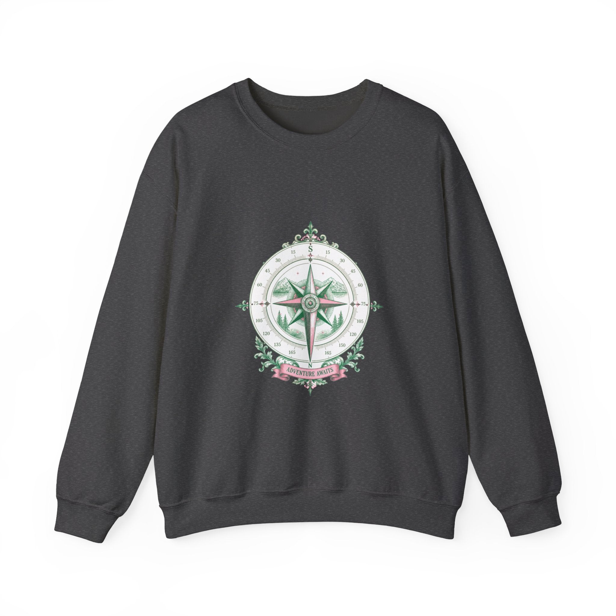 Matching Couple Sweatshirt - Compass North & South Matching Couple Premium Fleece Sweatshirt Vintage Art His Hers Honeymoon Gift - Design B