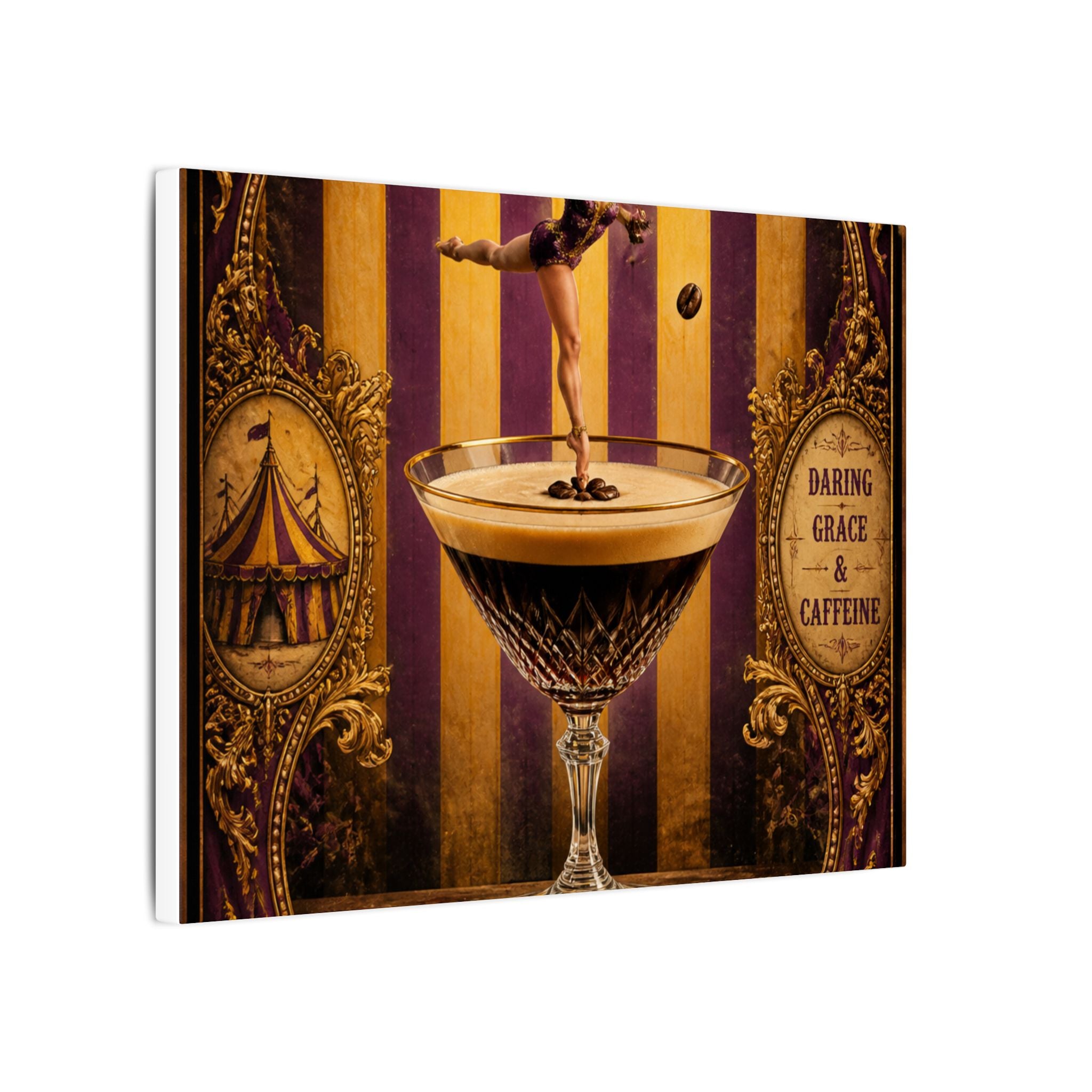 Espresso Martini Acrobat Wall Art Canvas 16×20 Baroque Home Office Decor Maximalist Print