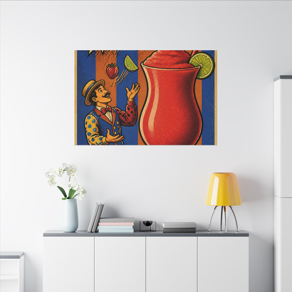Daiquiri Fruit Juggler Wall Art Canvas 24×36 Pop Art Restaurant Decor Maximalist Print