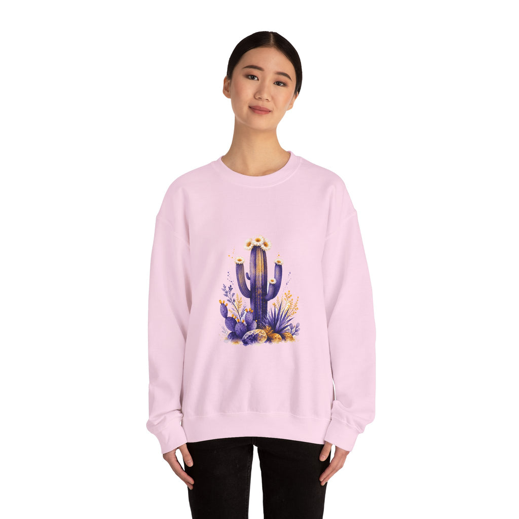Matching Couple Sweatshirt - Desert & Rainforest Matching Couple Crewneck Sweatshirt Watercolor Art His Hers Engagement Gift - Design A