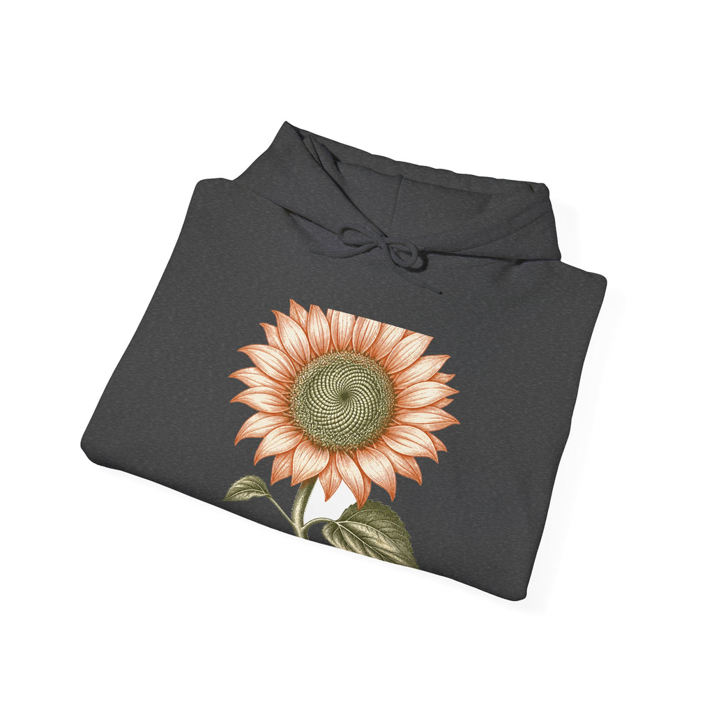 Matching Couple Sweatshirt - Sunflower & Moonflower Matching Couple Hooded Sweatshirt Vintage Art His Hers Wedding Gift - Design A