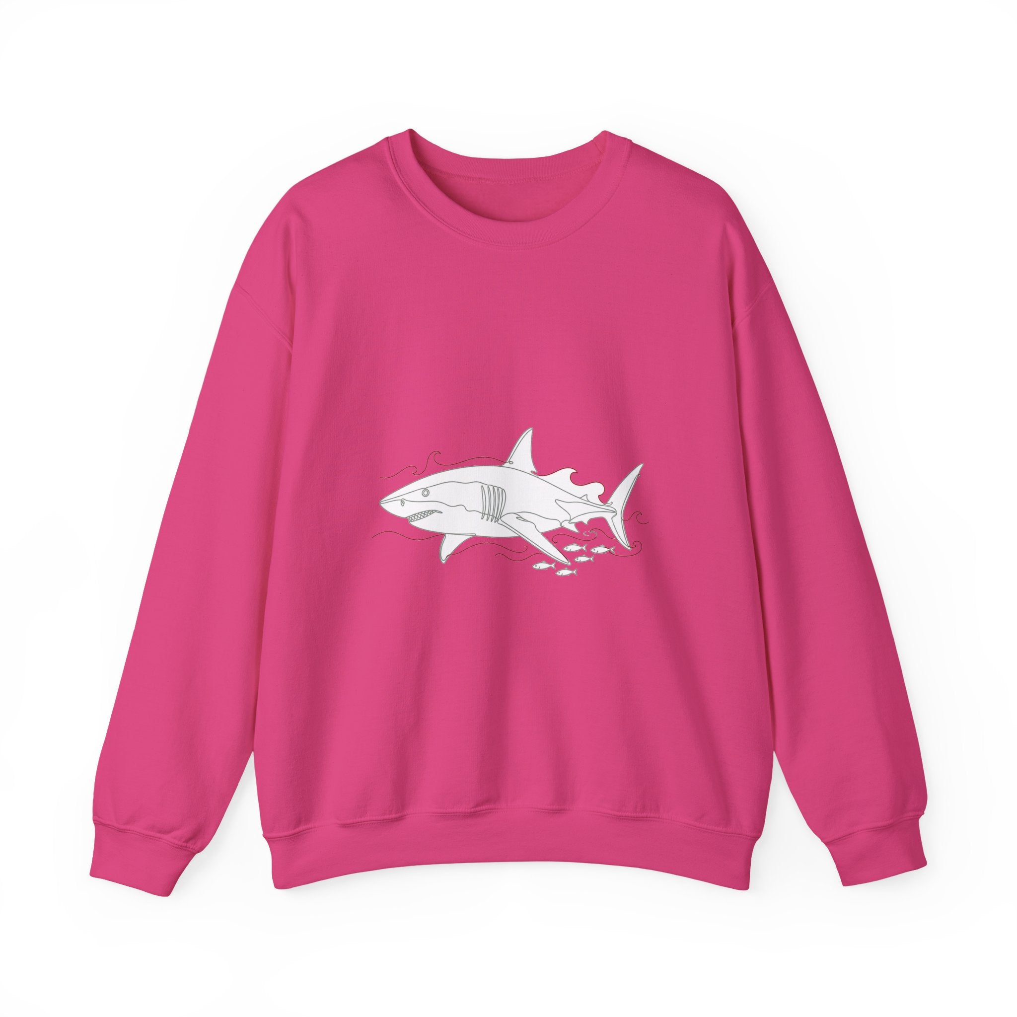 Matching Couple Sweatshirt - Shark & Dolphin Matching Couple Premium Fleece Sweatshirt Minimalist Art His Hers Christmas Gift - Design A