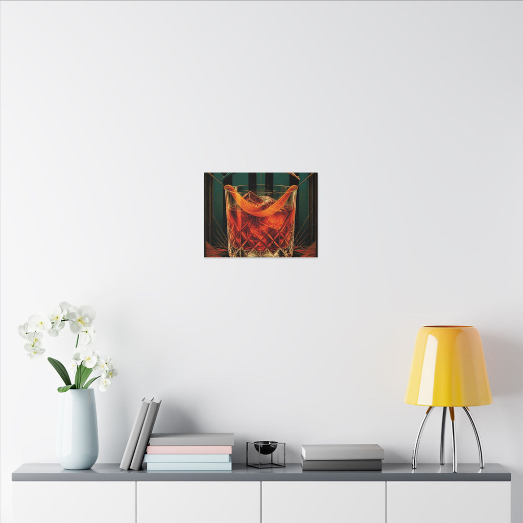 Negroni Trapeze Act Wall Art Canvas 24×36 Art Deco Bar Area Decor Maximalist Print