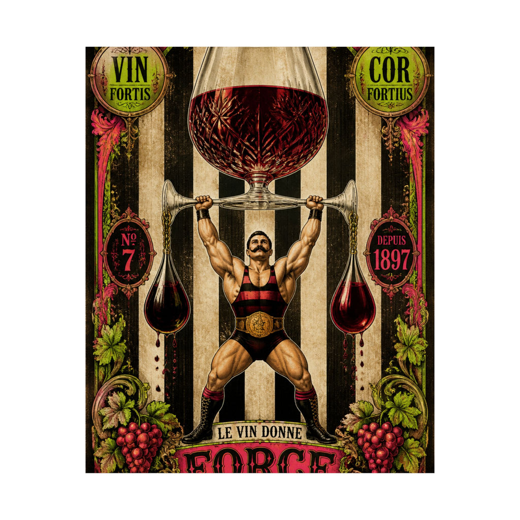 Wine Glass Strongman Wall Art Poster 24×36 Baroque Studio Decor Maximalist Print