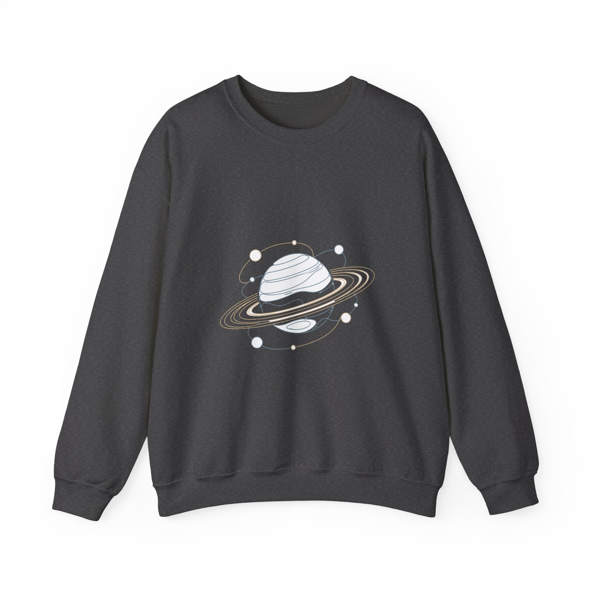 Matching Couple Sweatshirt - Saturn & Jupiter Matching Couple Crewneck Sweatshirt Minimalist Art His Hers Valentine Gift - Design A