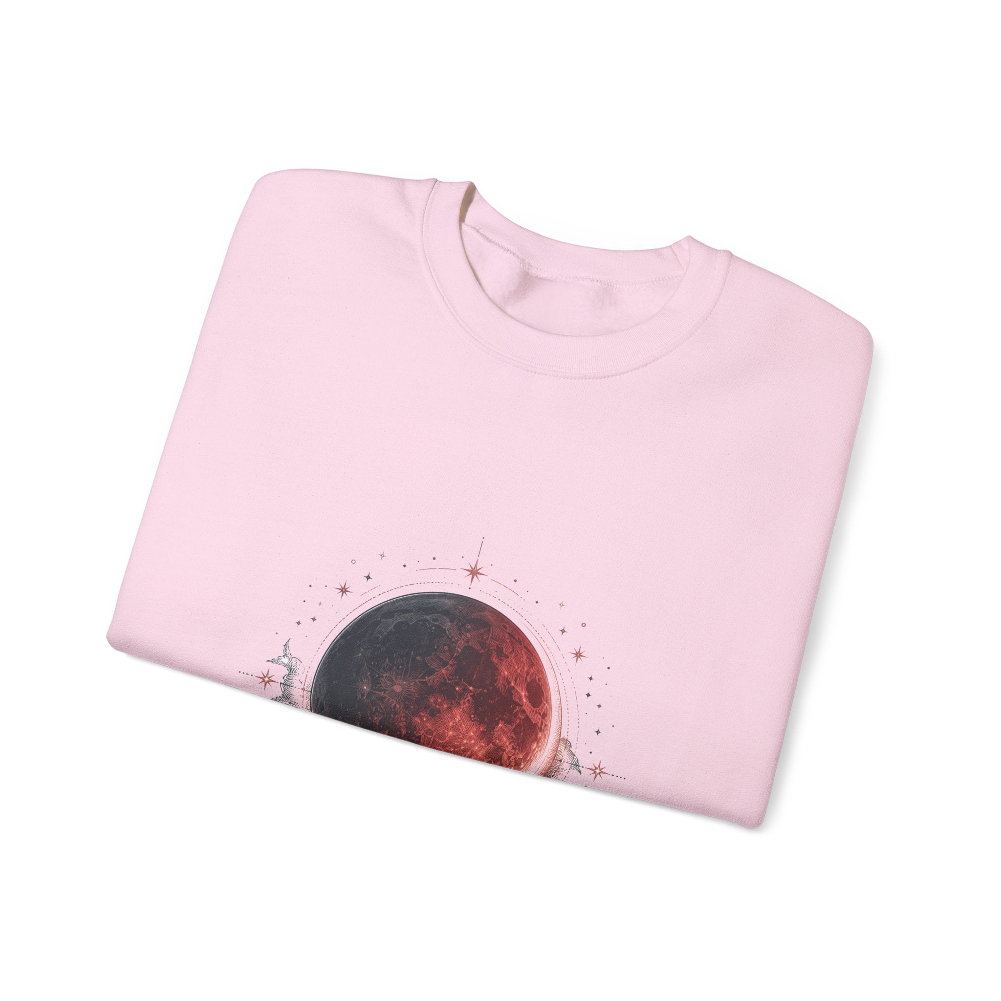 Matching Couple Sweatshirt - Solar & Lunar Eclipse Matching Couple Comfort Colors Crew Hand-Drawn Art His Hers Anniversary Gift - Design B
