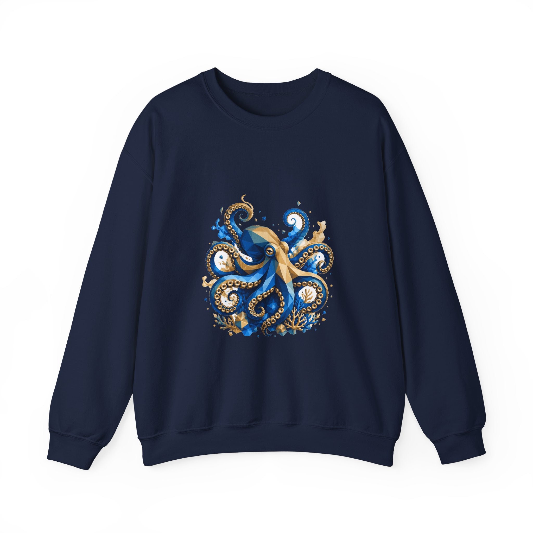 Matching Couple Sweatshirt - Octopus & Jellyfish Matching Couple Premium Fleece Sweatshirt Geometric Art His Hers Love Gift - Design A