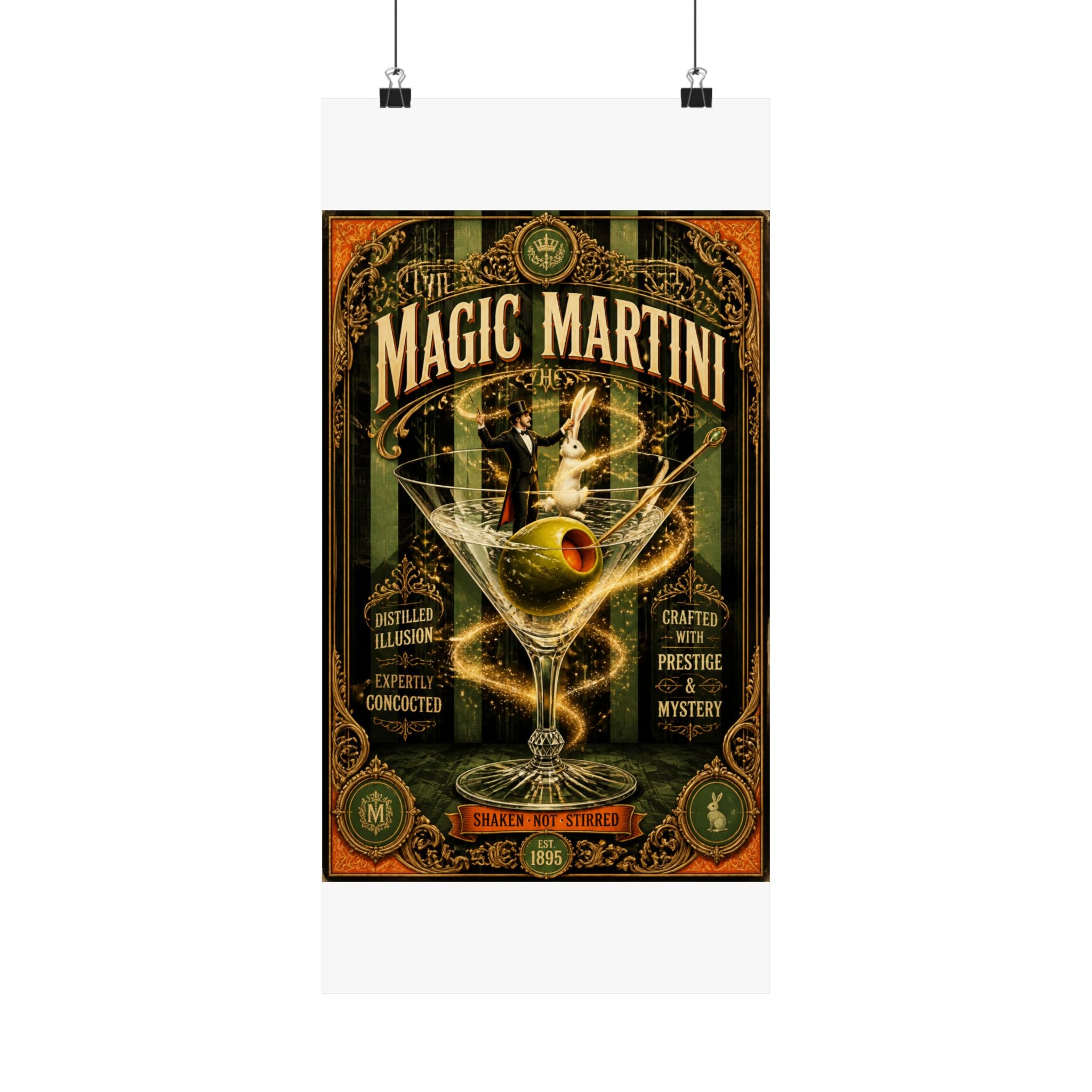 Martini Magician Wall Art Poster 24×36 Baroque Studio Decor Maximalist Print