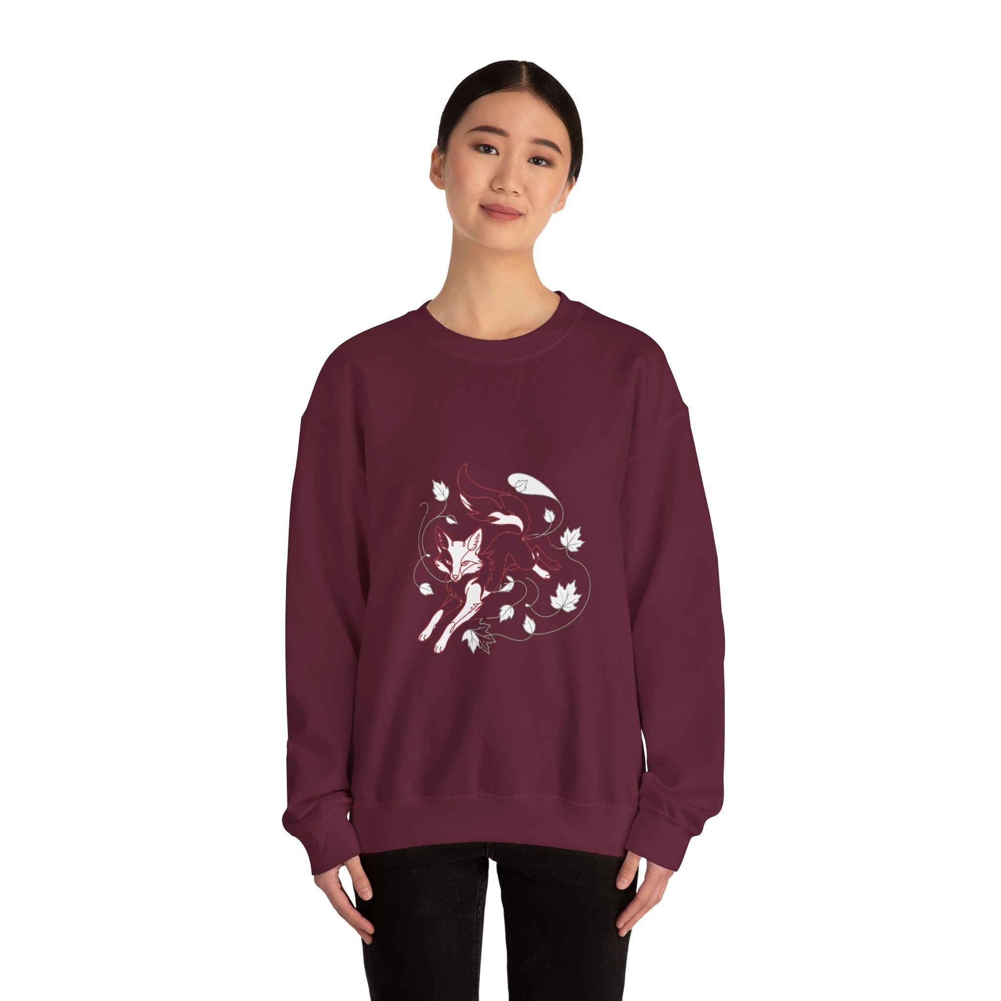 Matching Couple Sweatshirt - Fox & Rabbit Matching Couple Crewneck Sweatshirt Minimalist Art His Hers Valentine Gift - Design A