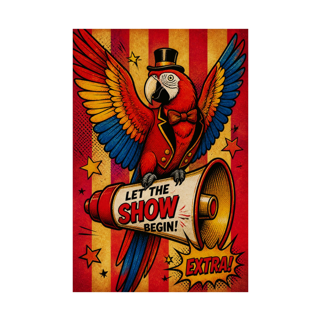 Parrot Ringmaster Wall Art Poster 24×36 Pop Art Restaurant Decor Maximalist Print