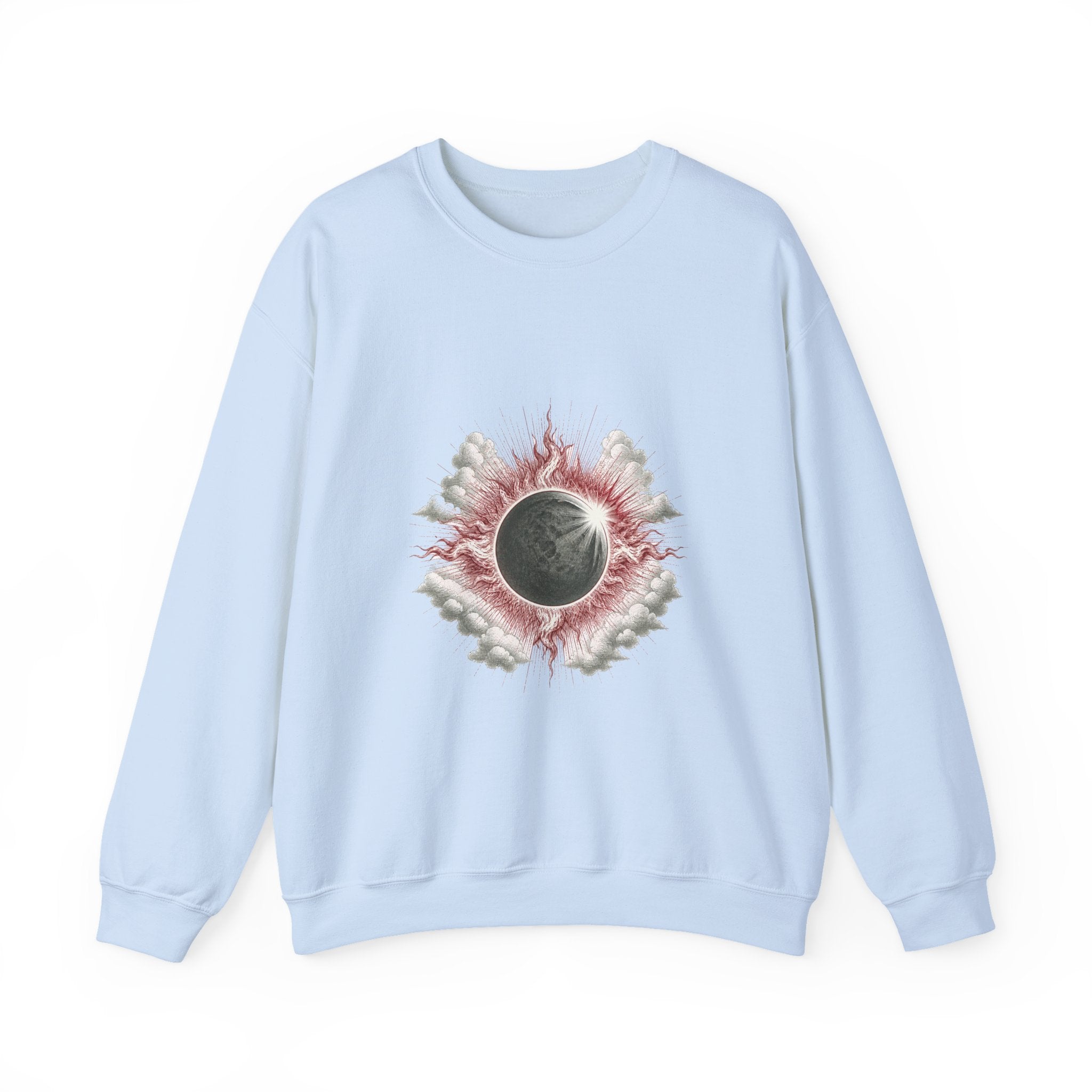 Matching Couple Sweatshirt - Solar & Lunar Eclipse Matching Couple Comfort Colors Crew Vintage Art His Hers Honeymoon Gift - Design A