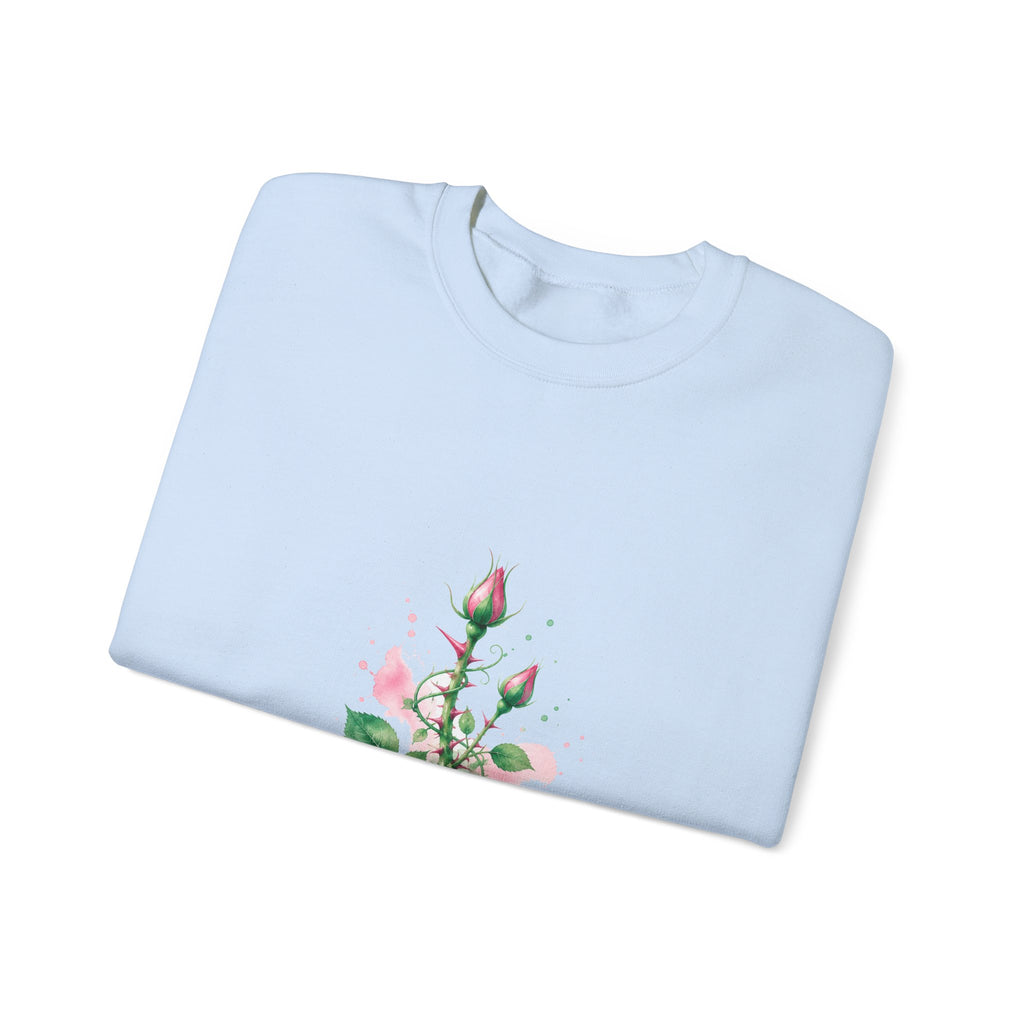 Matching Couple Sweatshirt - Rose & Thorn Matching Couple Comfort Colors Crew Watercolor Art His Hers Birthday Gift - Design B