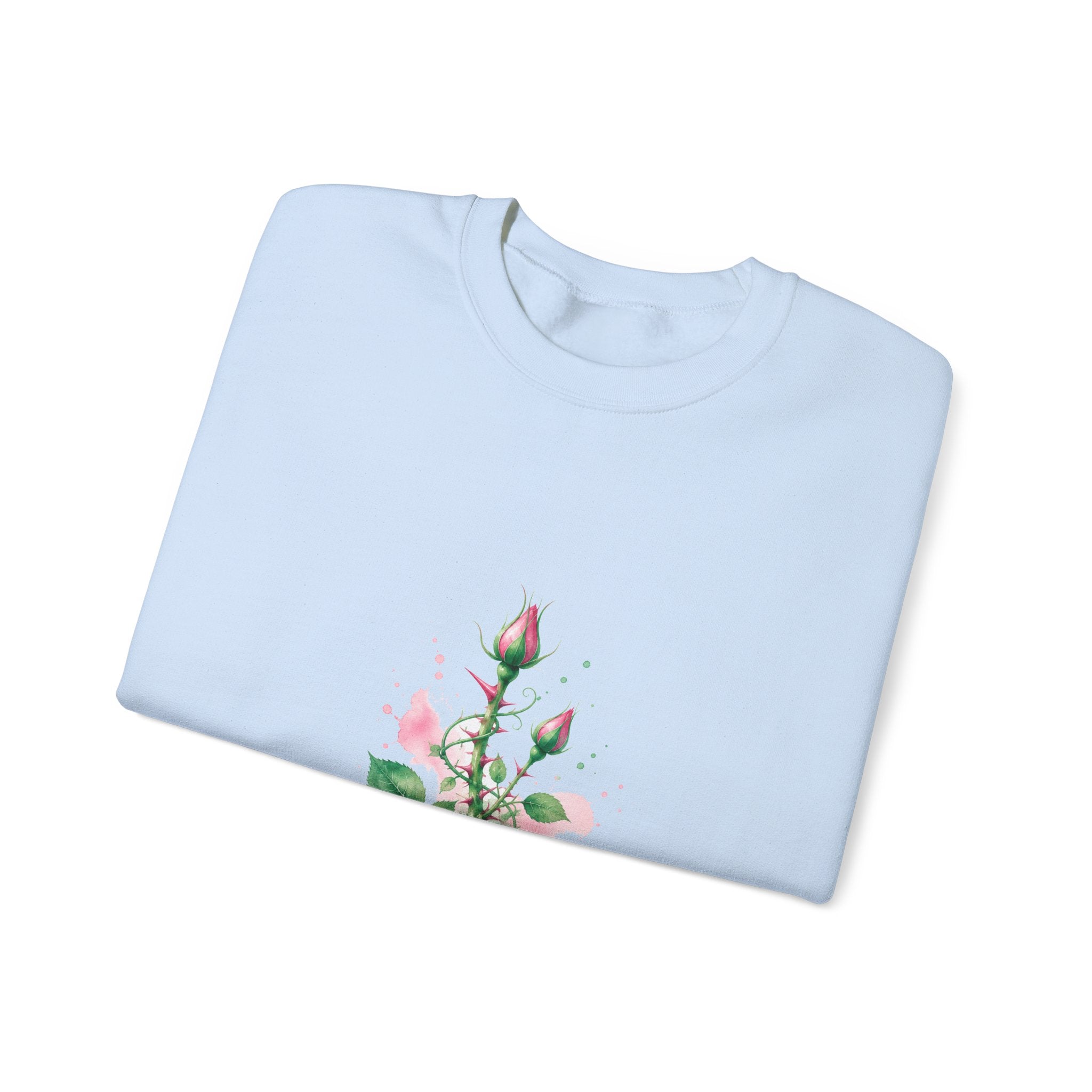 Matching Couple Sweatshirt - Rose & Thorn Matching Couple Comfort Colors Crew Watercolor Art His Hers Birthday Gift - Design B