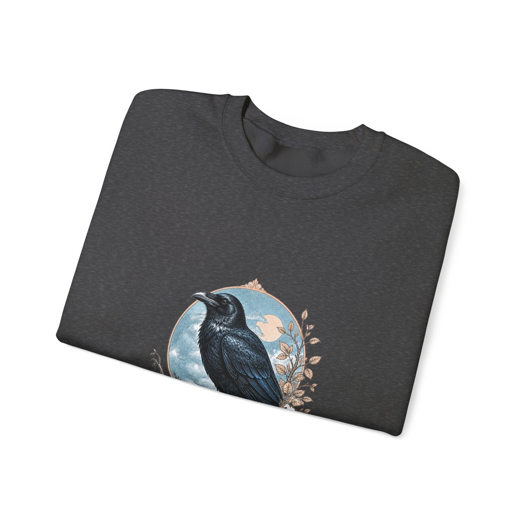Matching Couple Sweatshirt - Raven & Swan Matching Couple Crewneck Sweatshirt Vintage Art His Hers Wedding Gift - Design A