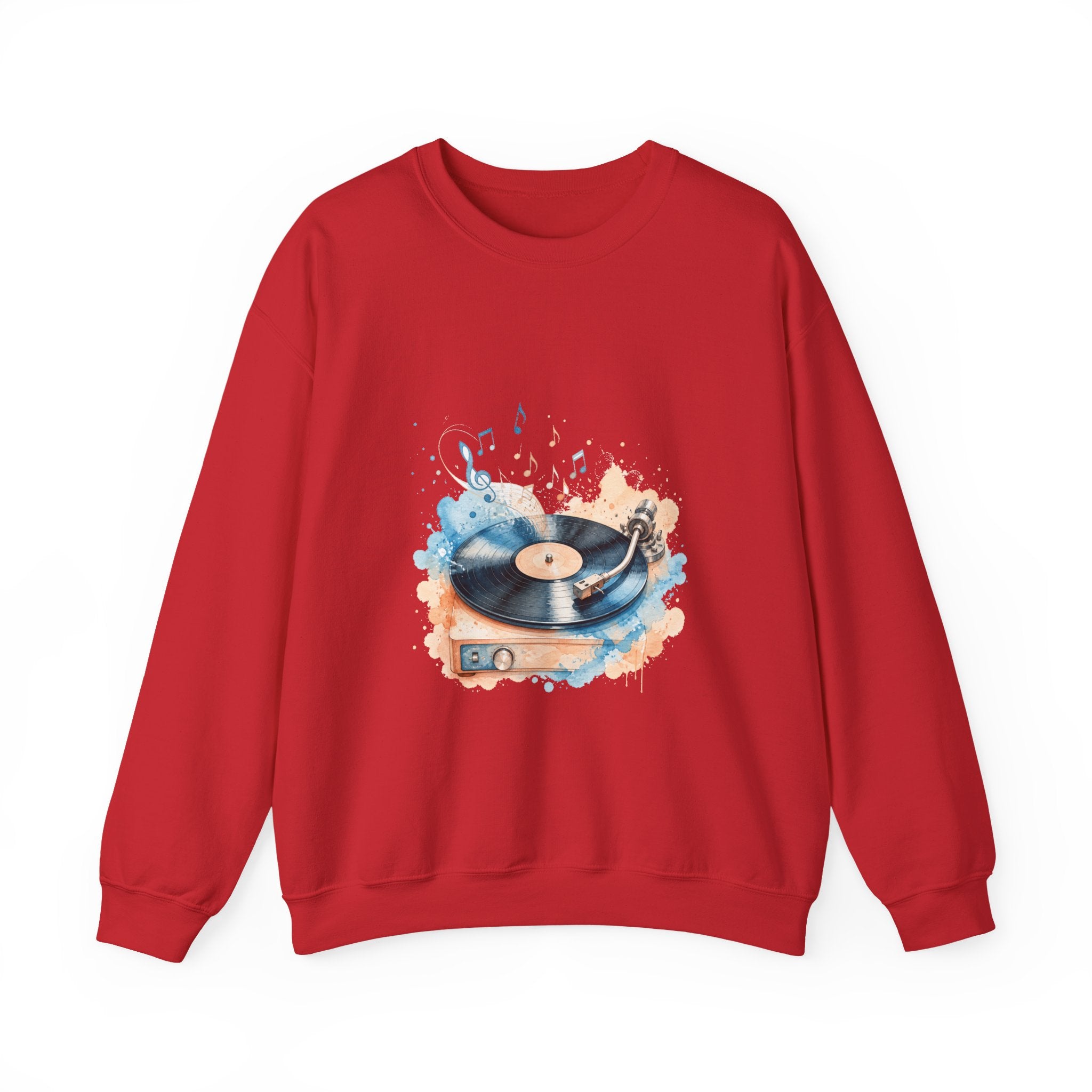 Matching Couple Sweatshirt - Vinyl & Cassette Matching Couple Comfort Colors Crew Watercolor Art His Hers Birthday Gift - Design A