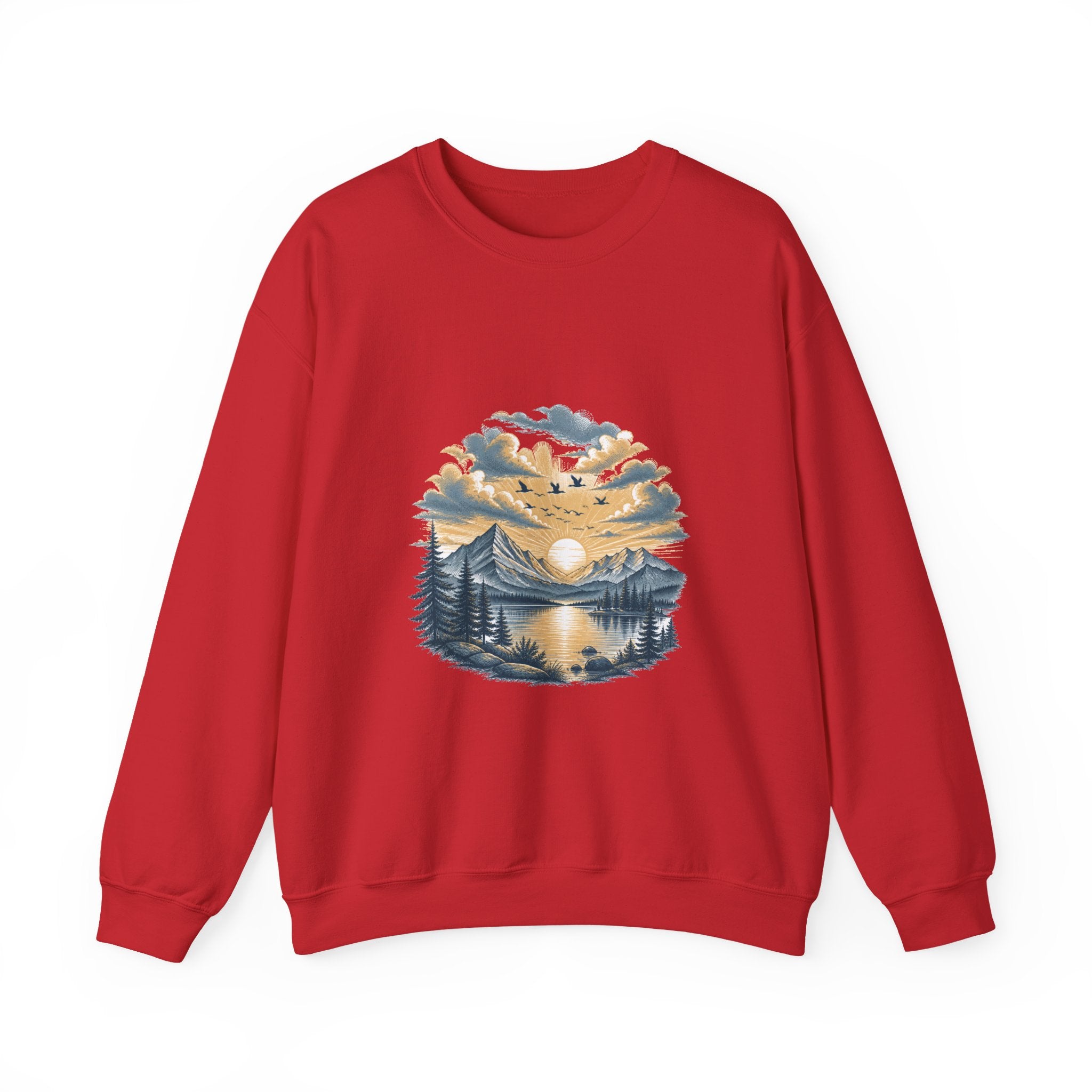 Matching Couple Sweatshirt - Sunrise & Sunset Matching Couple Comfort Colors Crew Hand-Drawn Art His Hers Anniversary Gift - Design B