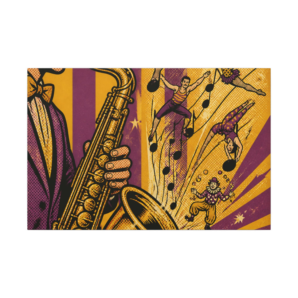 Saxophone Music Circus Wall Art Canvas 16×20 Pop Art Living Room Decor Maximalist Print