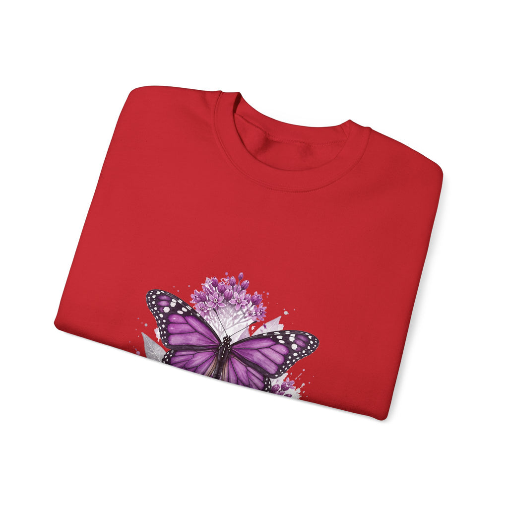 Matching Couple Sweatshirt - Butterfly & Moth Matching Couple Premium Fleece Sweatshirt Watercolor Art His Hers Birthday Gift - Design A