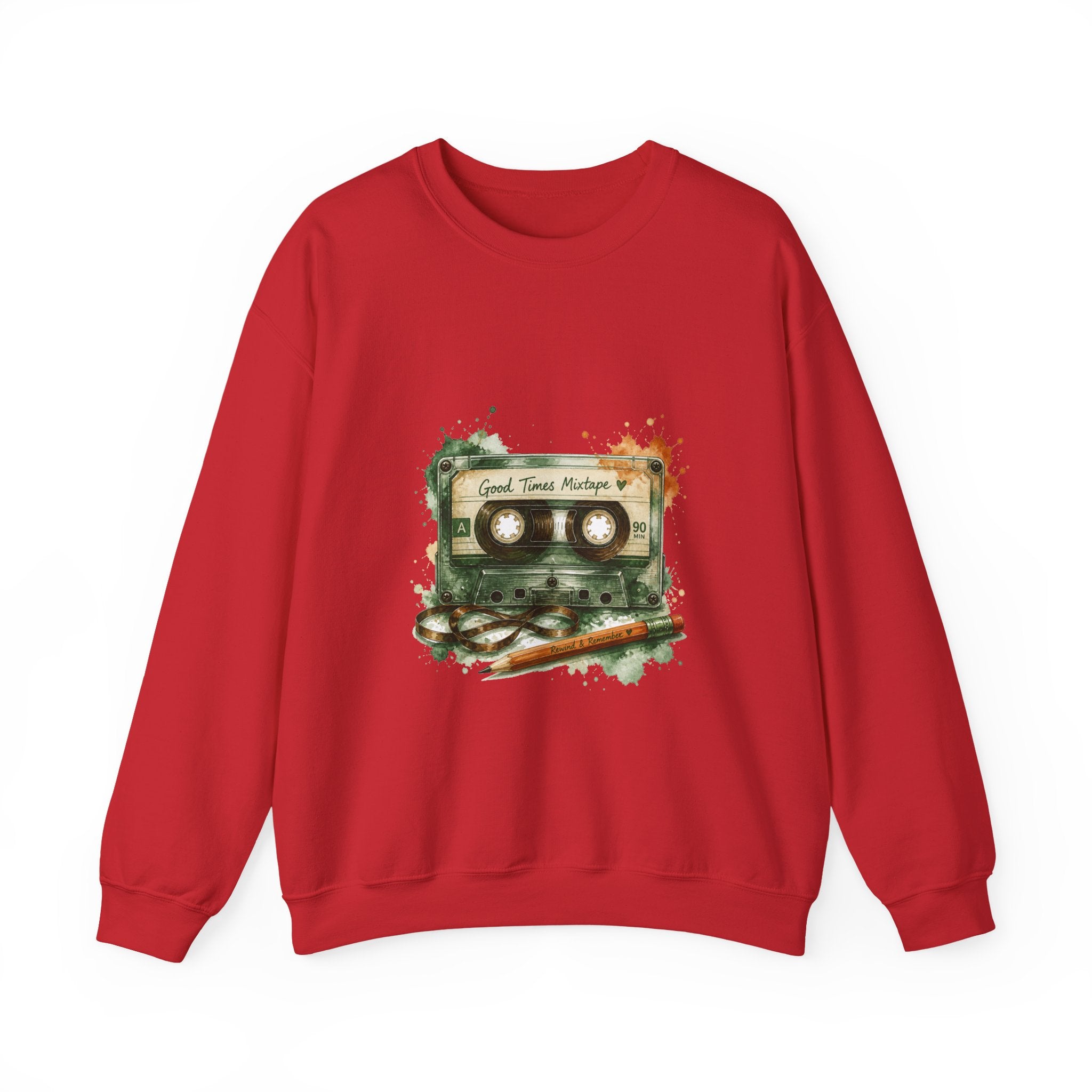 Matching Couple Sweatshirt - Vinyl & Cassette Matching Couple Premium Fleece Sweatshirt Watercolor Art His Hers Birthday Gift - Design B