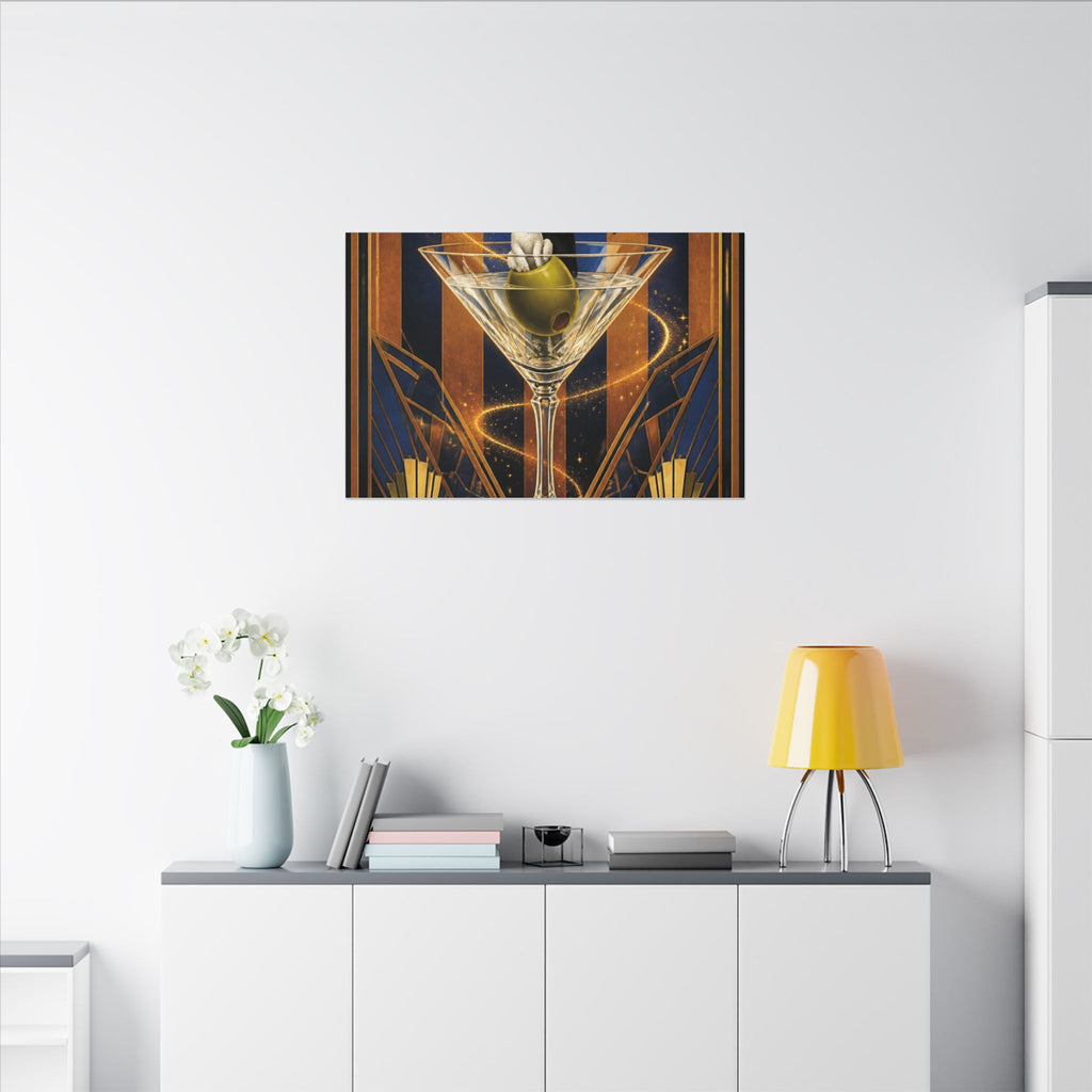 Martini Magician Wall Art Canvas 16×20 Art Deco Entryway Decor Maximalist Print