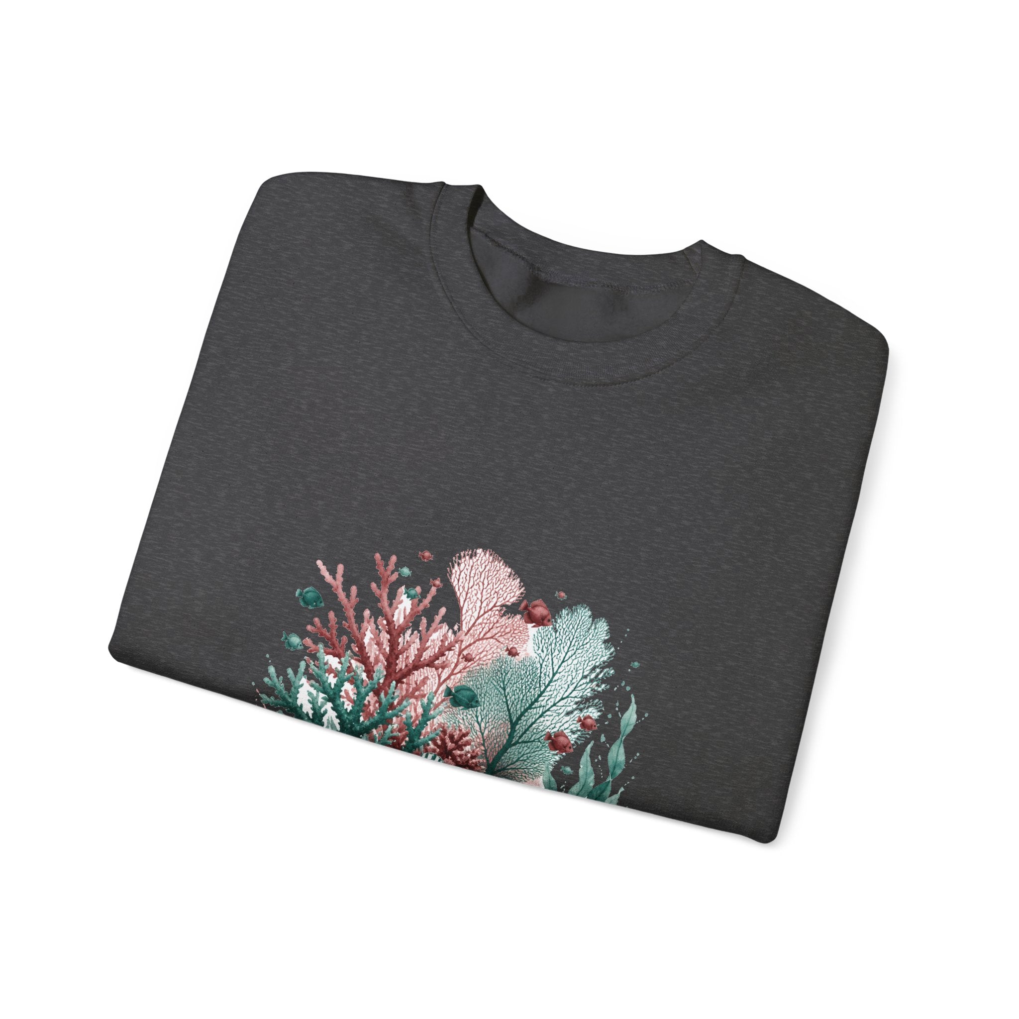 Matching Couple Sweatshirt - Coral Reef & Deep Sea Matching Couple Premium Fleece Sweatshirt Watercolor Art His Hers Birthday Gift - Design A