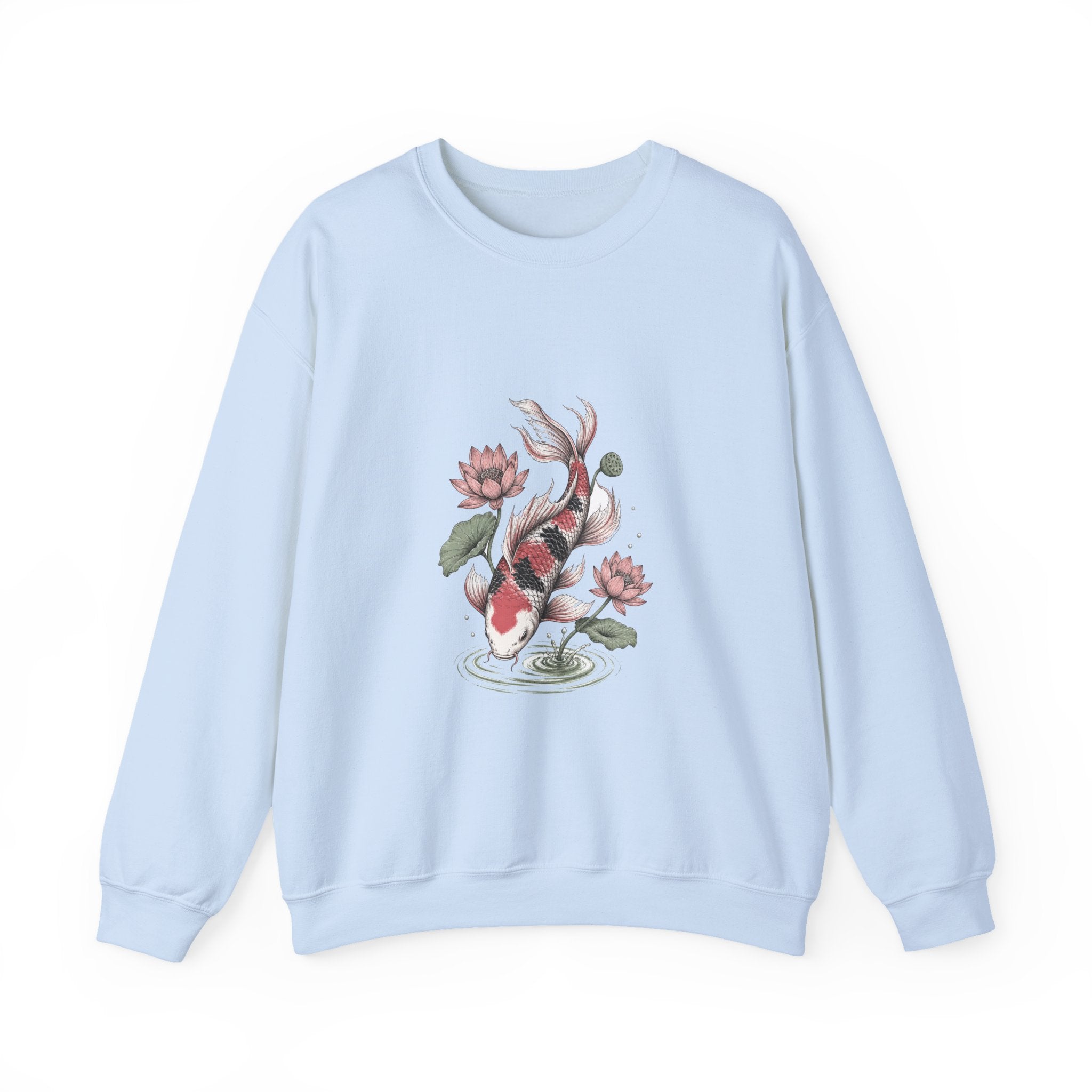 Matching Couple Sweatshirt - Koi Fish Yin Yang Matching Couple Premium Fleece Sweatshirt Hand-Drawn Art His Hers Anniversary Gift - Design B
