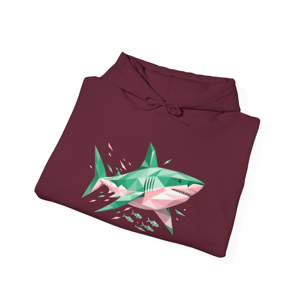 Matching Couple Sweatshirt - Shark & Dolphin Matching Couple Hooded Sweatshirt Geometric Art His Hers Couple Gift - Design A