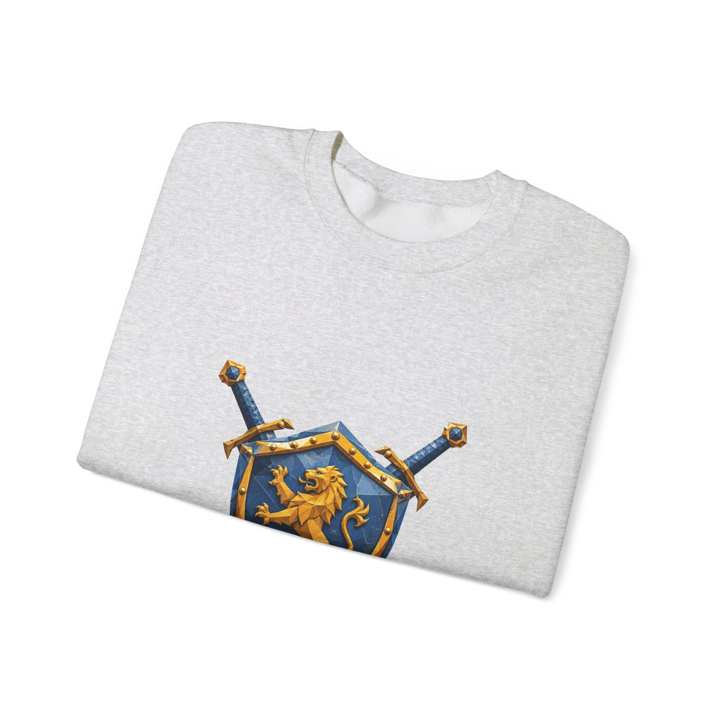 Matching Couple Sweatshirt - Crown & Shield Matching Couple Premium Fleece Sweatshirt Geometric Art His Hers Love Gift - Design B