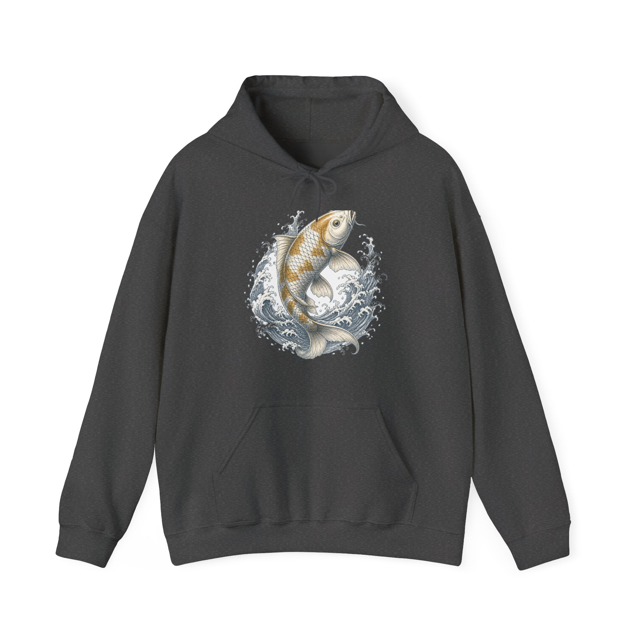 Matching Couple Sweatshirt - Koi Fish Yin Yang Matching Couple Hooded Sweatshirt Vintage Art His Hers Wedding Gift - Design A